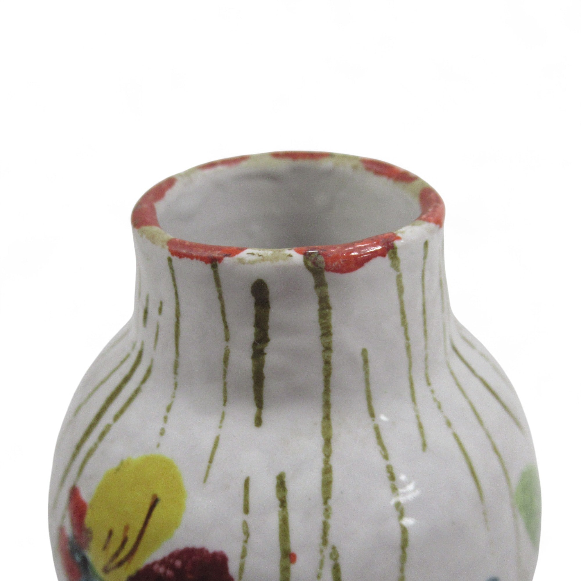 Top image of Italian Glazed Ceramic Bud Vase 14cm Multicoloured 