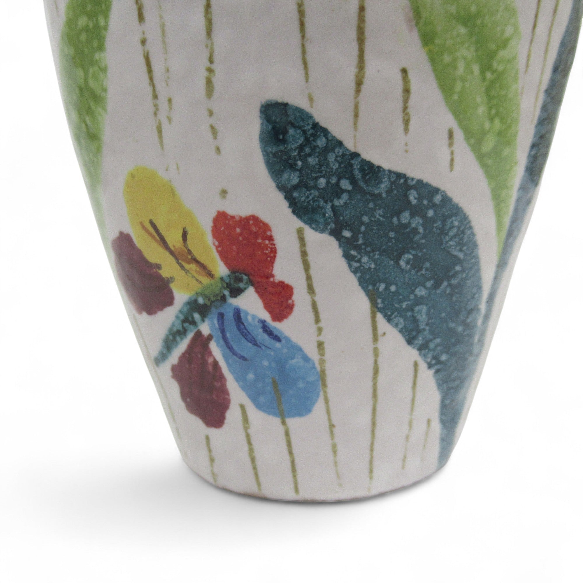 Close up image of Italian Glazed Ceramic Bud Vase 14cm Multicoloured 