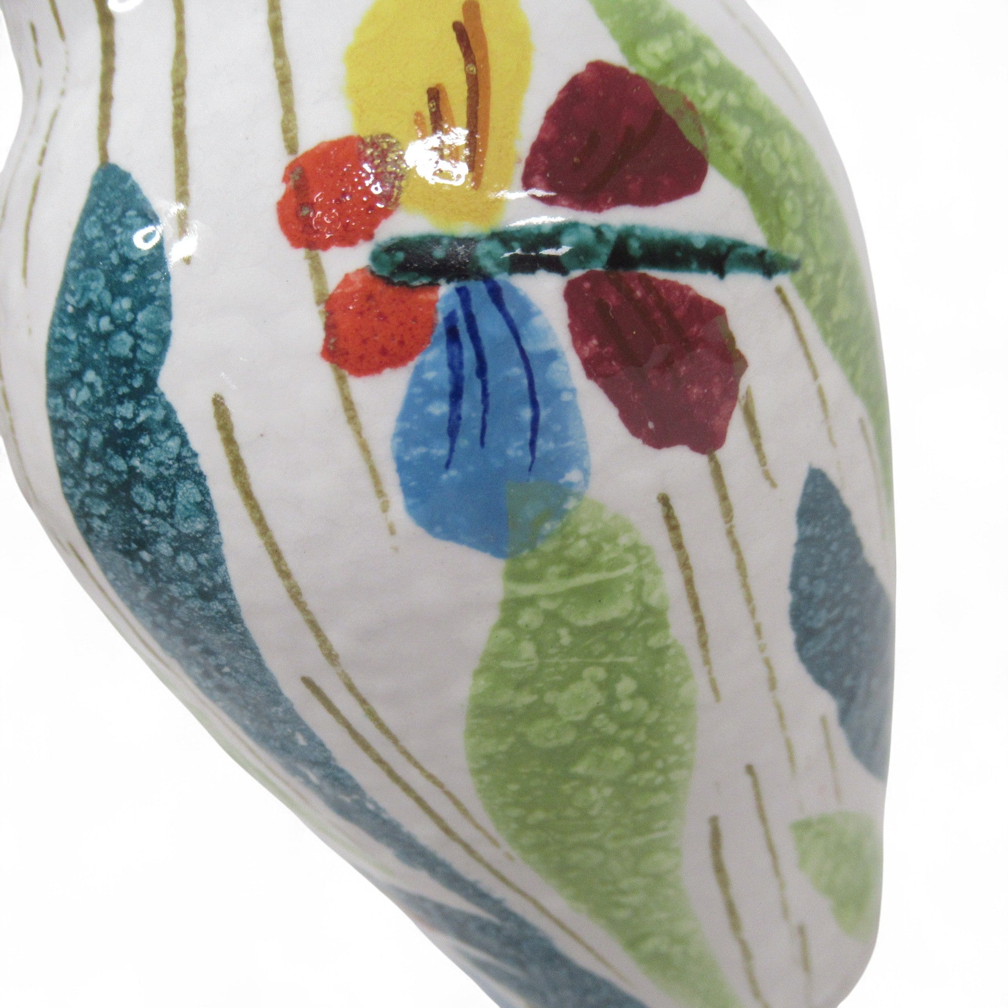 Close up image 2 of Italian Glazed Ceramic Bud Vase 14cm Multicoloured 