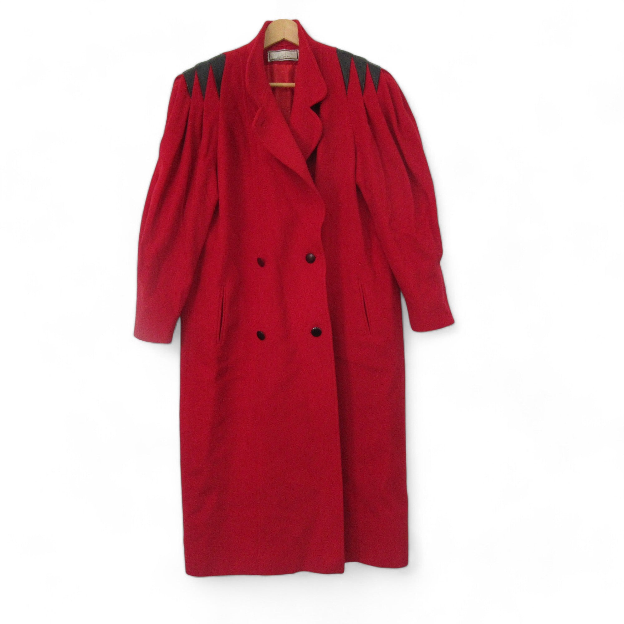 Front image for Mansfield UK 14 Red Wool Cashmere Vintage Overcoat Womenswear | Preloved 