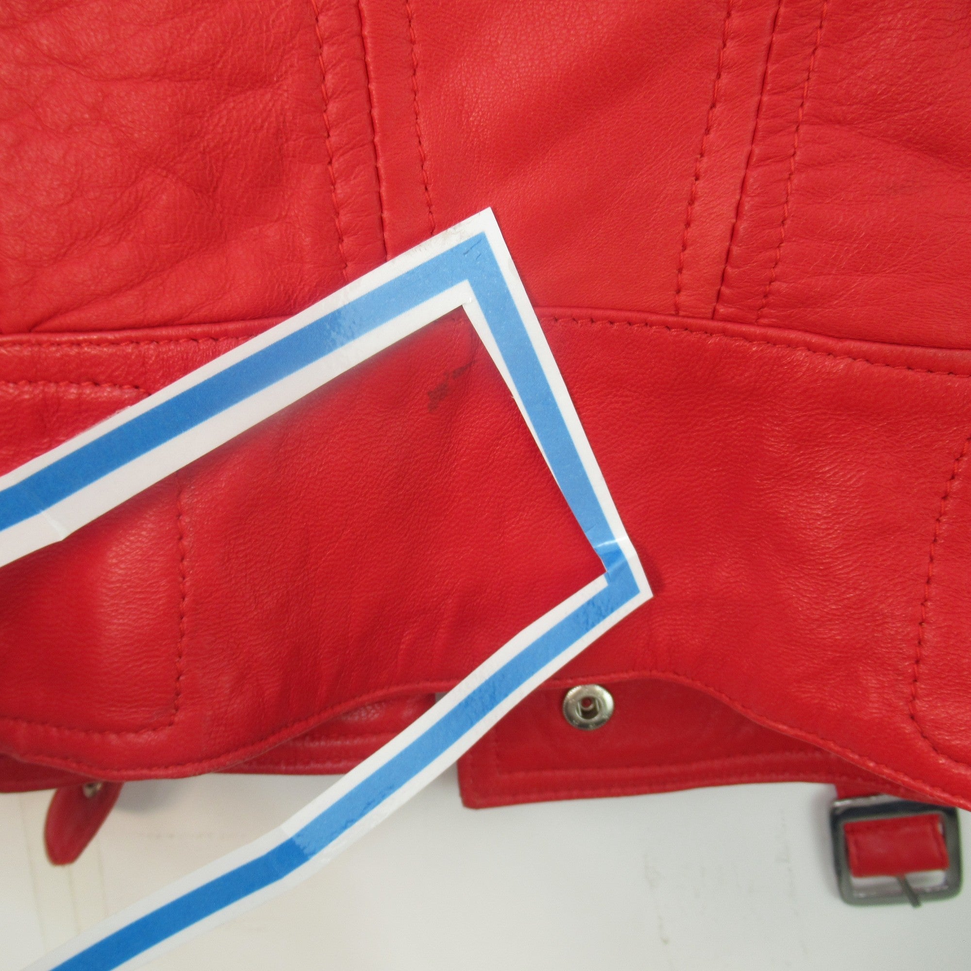 Condition image for Carrie Hoxton UK 16 Red Leather Jacket Vintage Womenswear | Preloved 