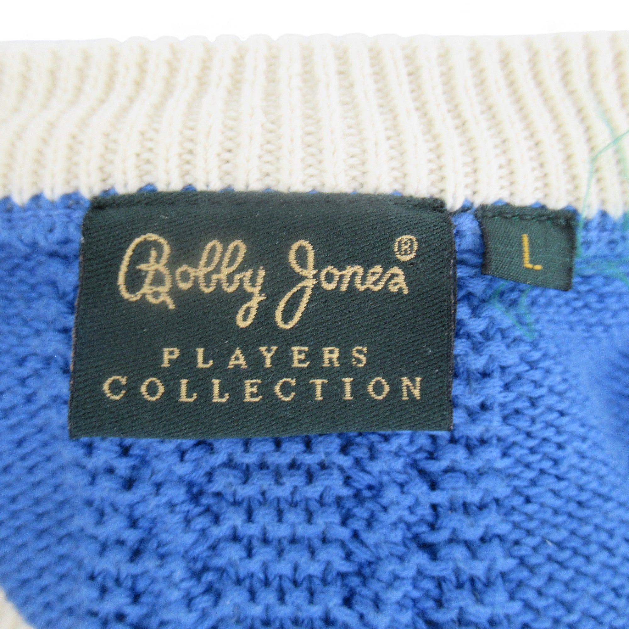 Brand label image for Bobby Jones Large Blue Tank Top Vintage Menswear | Preloved 