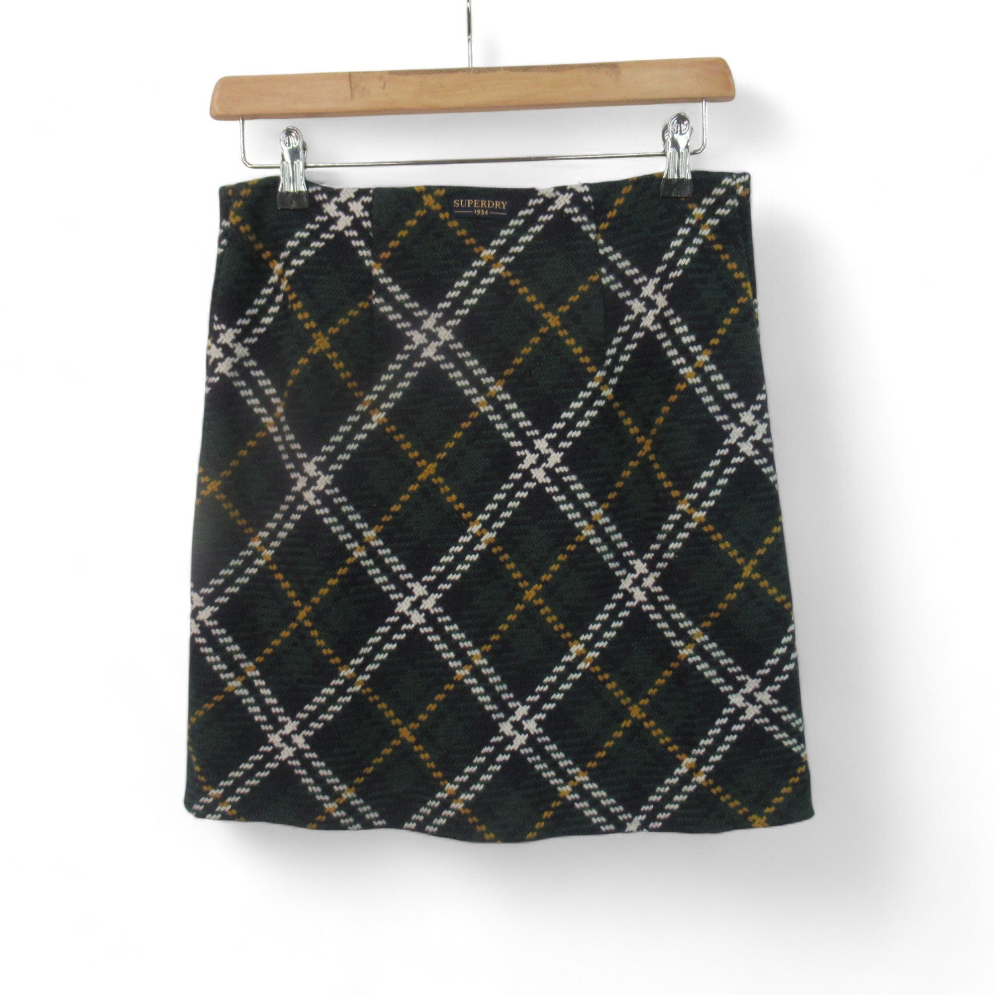 Back image for Superdry UK 10 Green Tartan Mini Skirt Womenswear | Preloved 