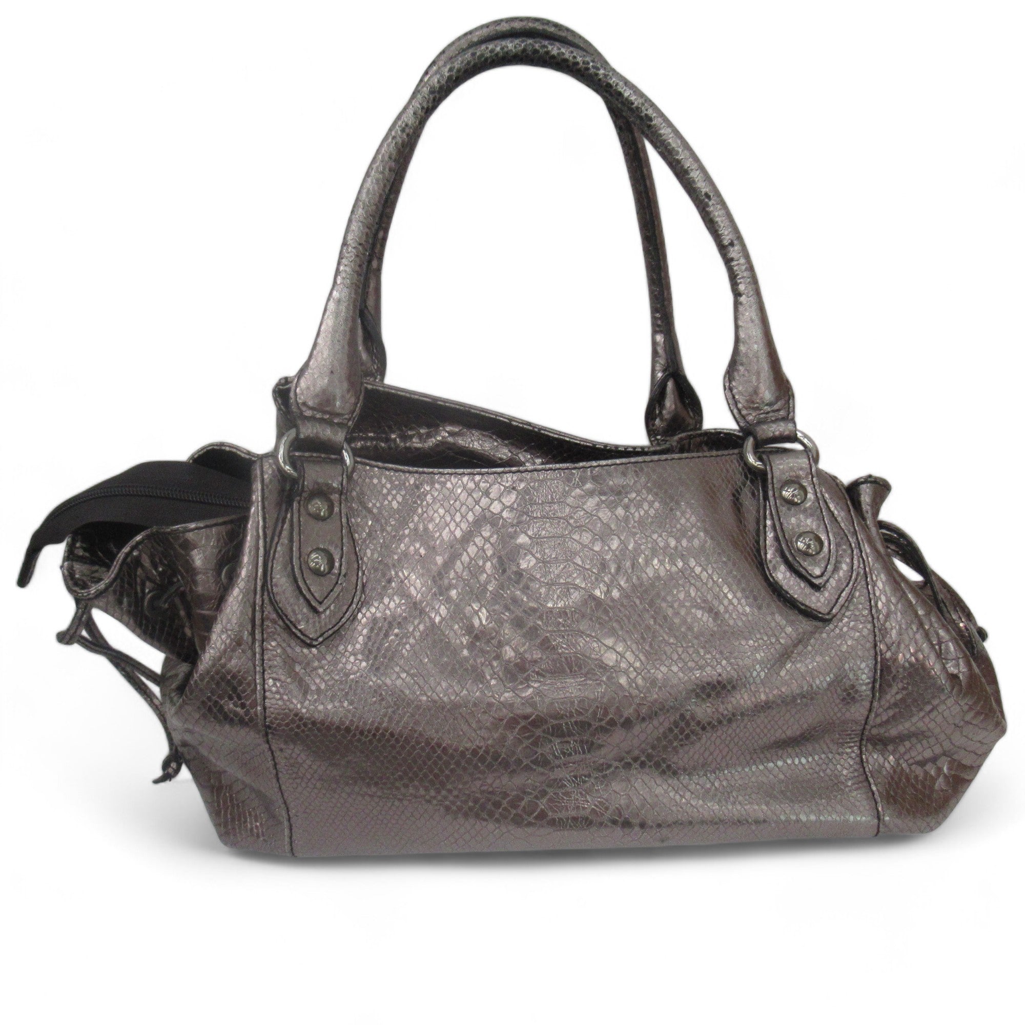 Back image for Russell & Bromley Medium Gunmetal Grey Handbag Womenswear | Preloved 