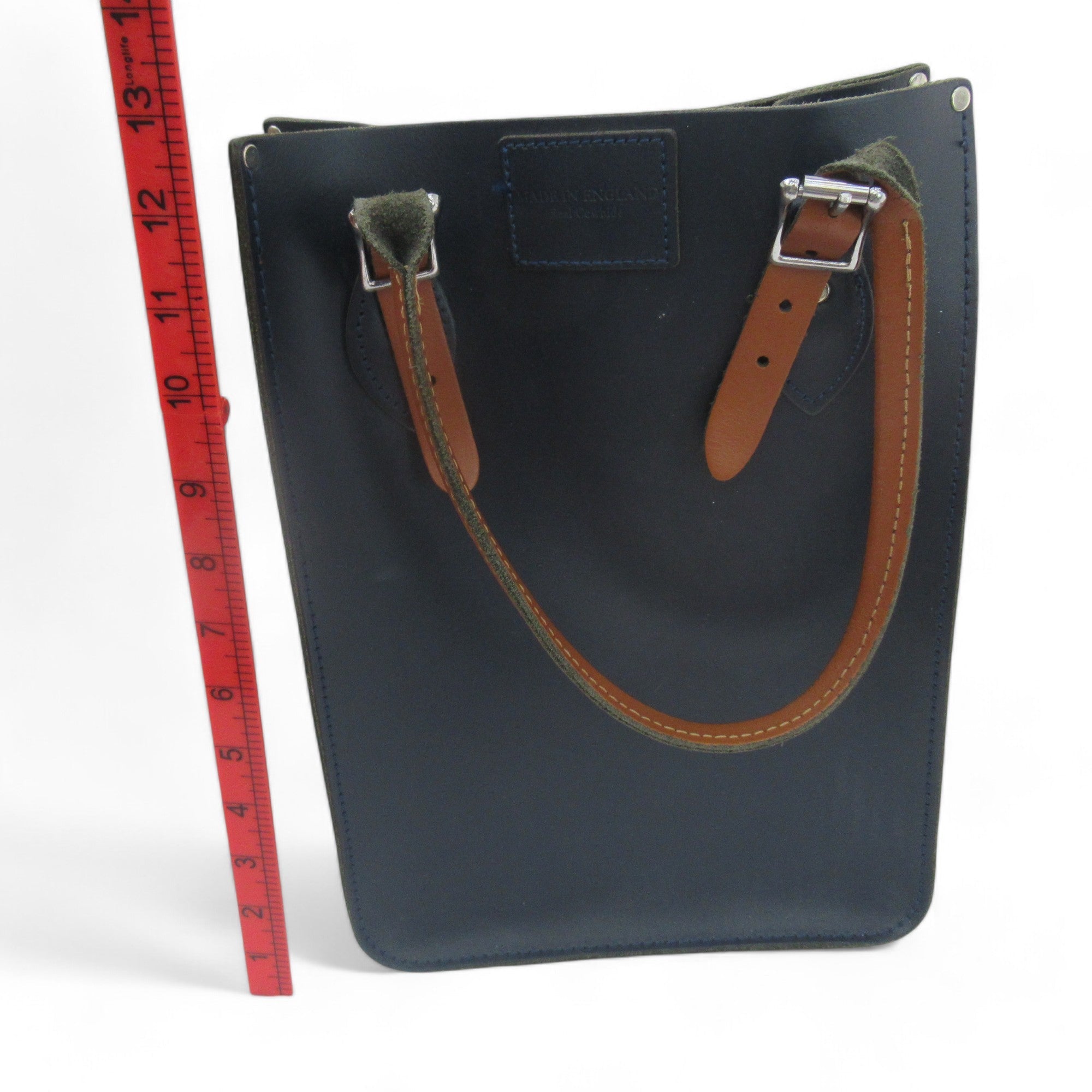 The Real Leather Company Tote Bag Blue Brown Womenswear | Preloved