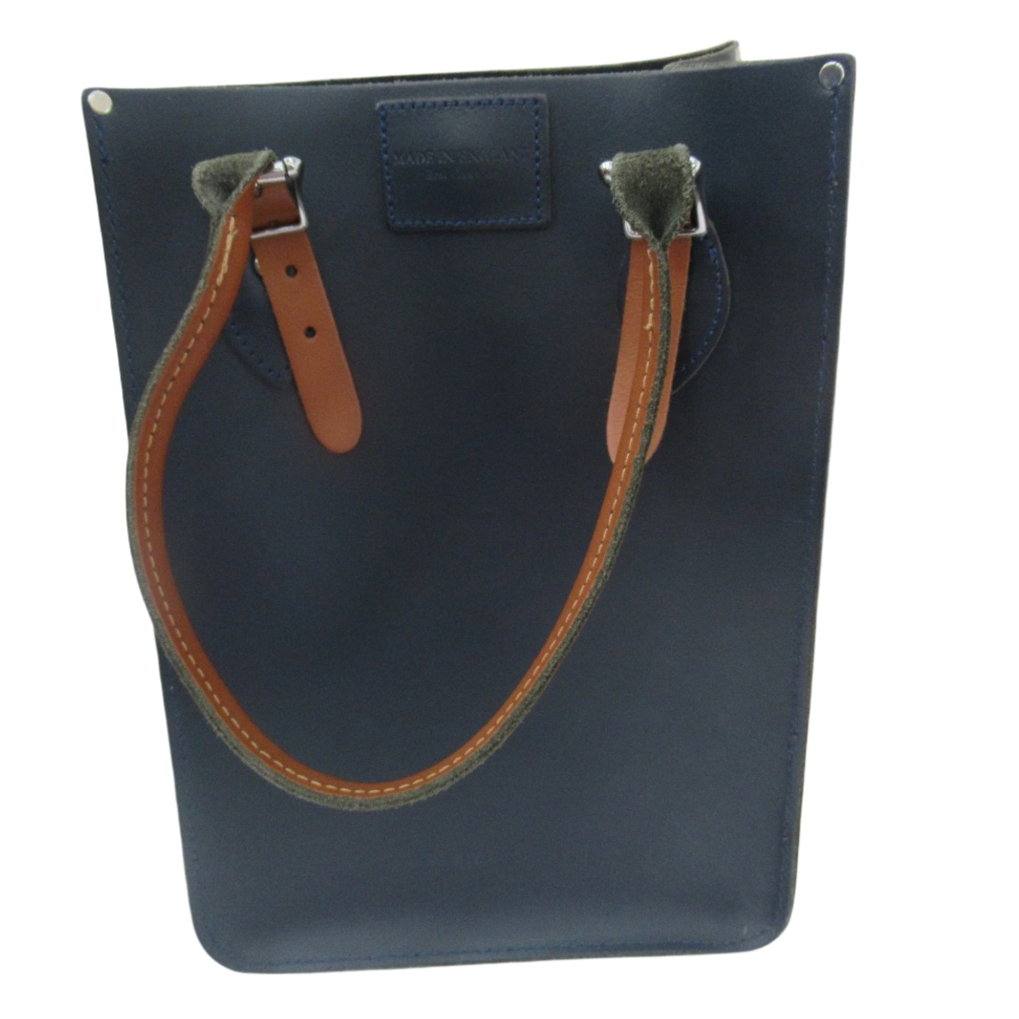 Front image for The Real Leather Company Tote Bag Blue Brown Womenswear | Preloved 