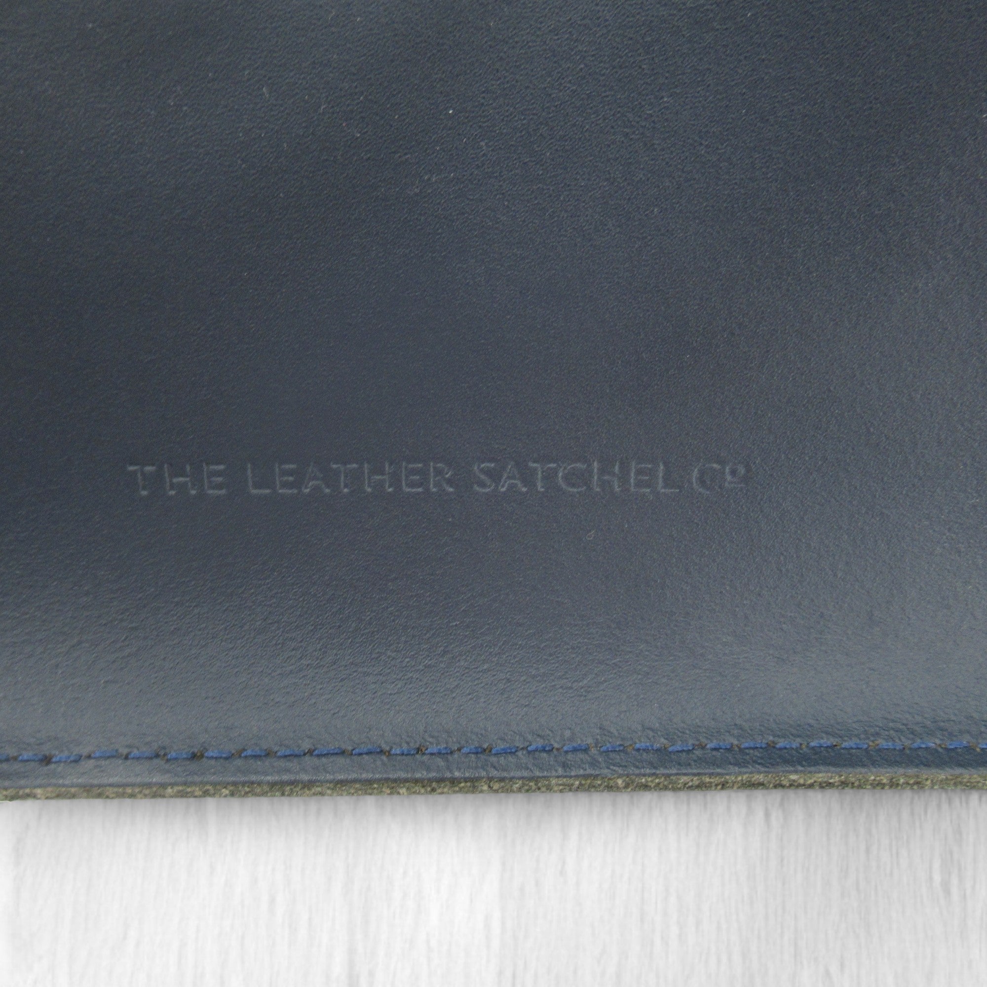 Logo image for The Real Leather Company Tote Bag Blue Brown Womenswear | Preloved 