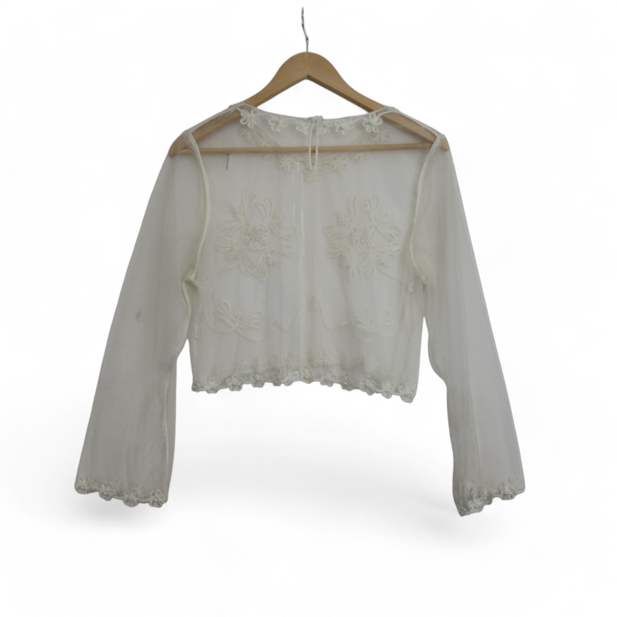 back image for Vintage Lace Cropped Top White UK 12 Womenswear | Preloved 