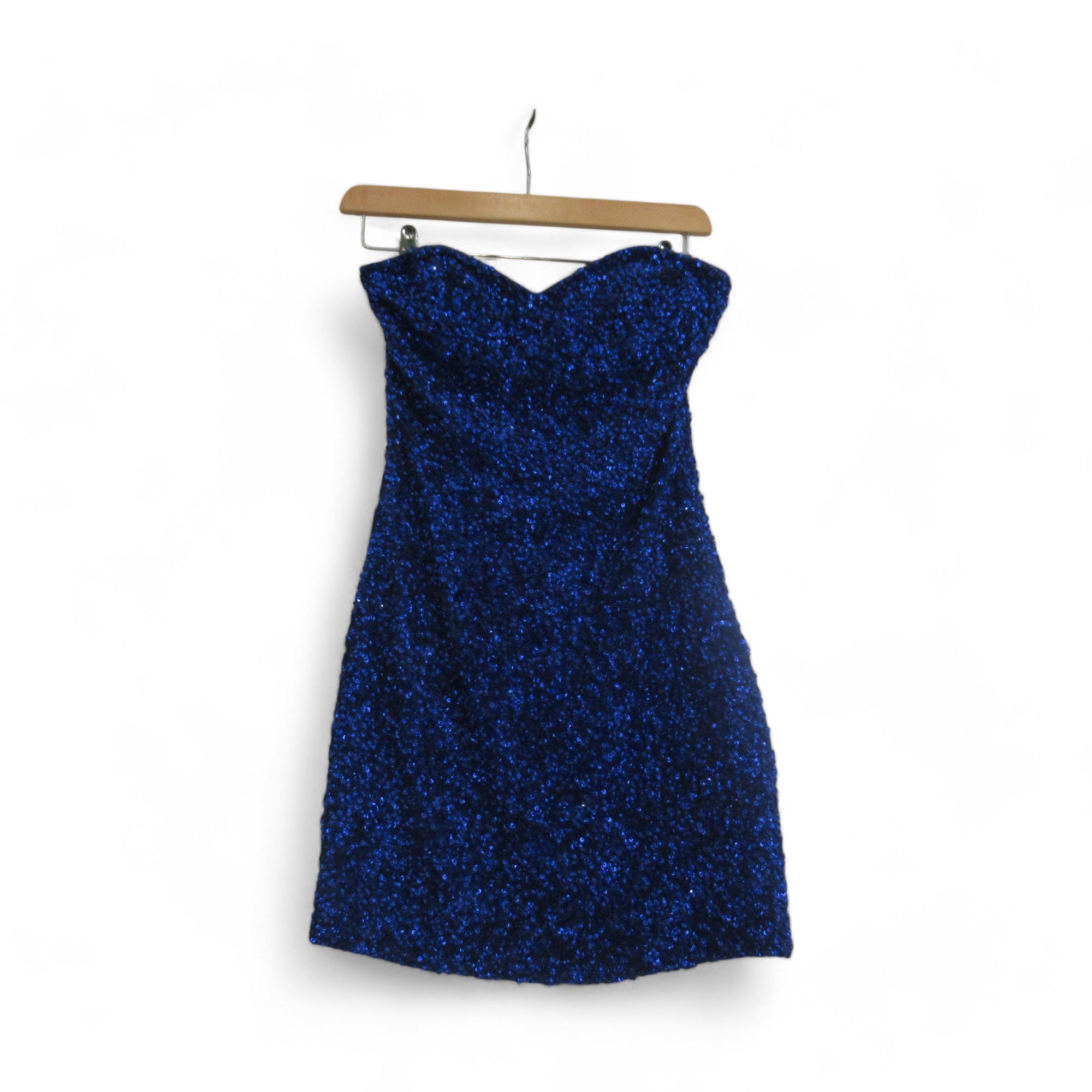 front image for Topshop Vintage UK 8 Blue Sequin Mini Dress Womenswear | Preloved 