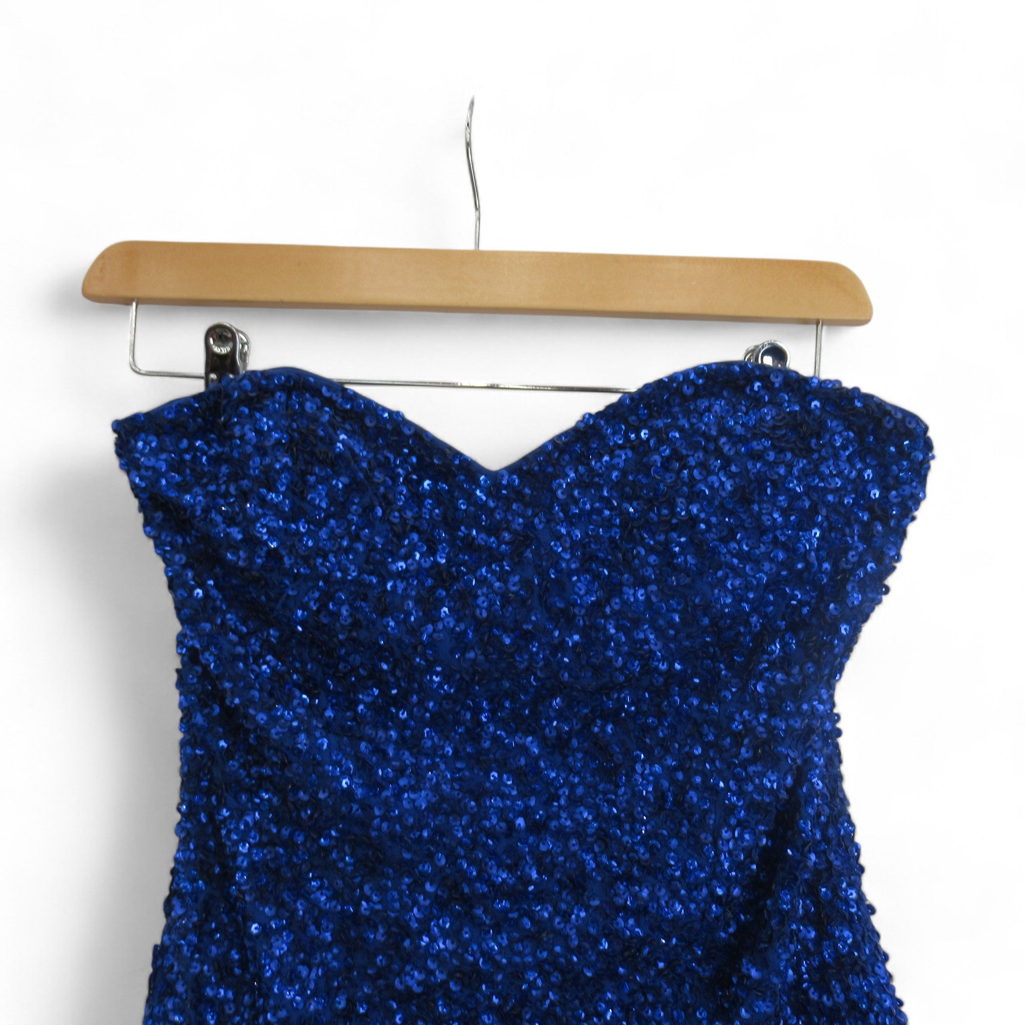 Top image for Topshop Vintage UK 8 Blue Sequin Mini Dress Womenswear | Preloved 