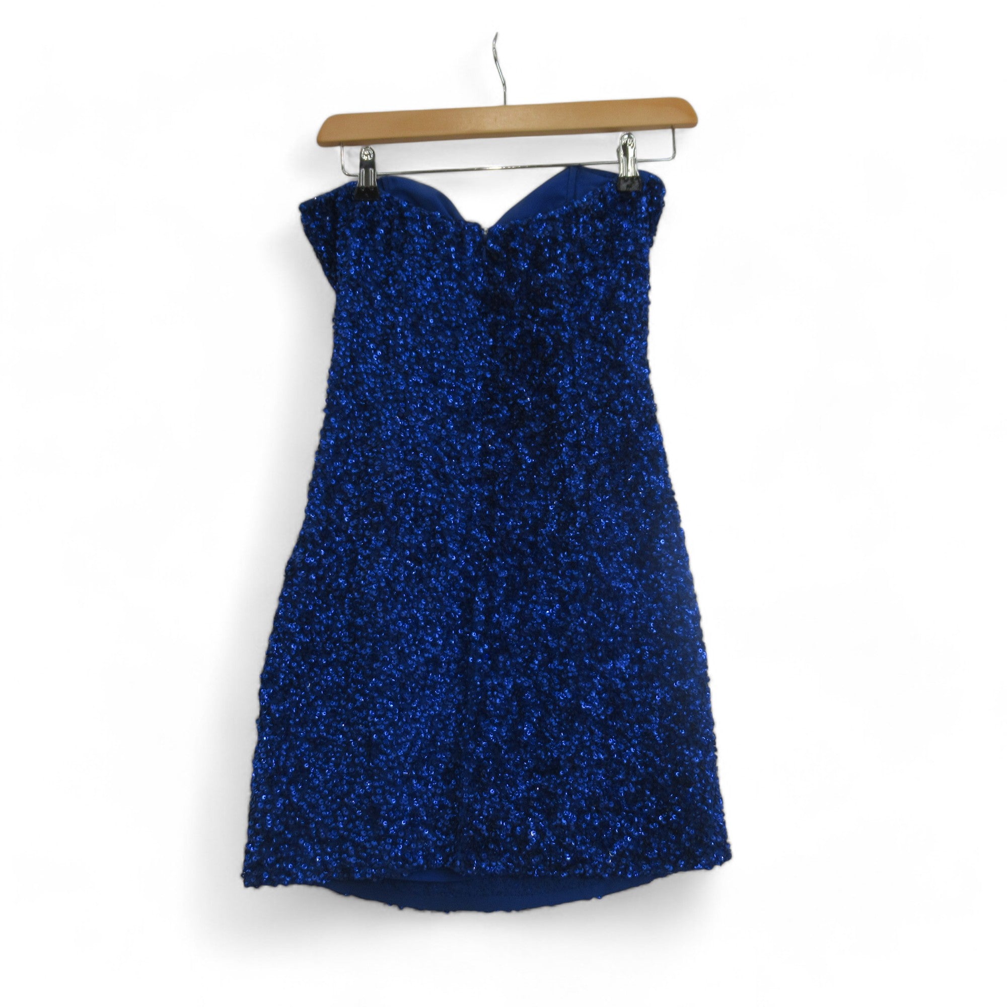 back image for Topshop Vintage UK 8 Blue Sequin Mini Dress Womenswear | Preloved 