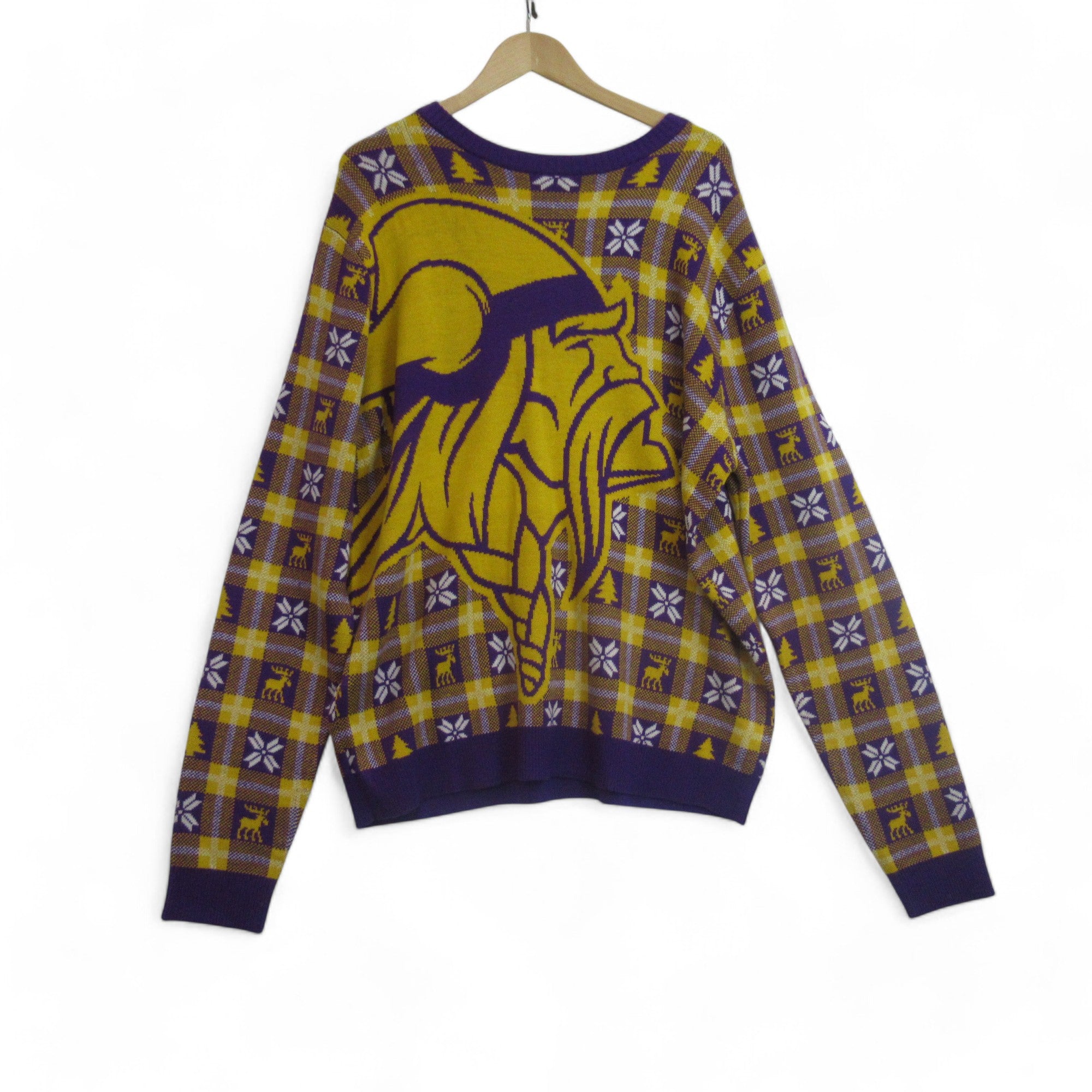 front image for NFL Team Apparel XL Purple Yellow Vintage Jumper Menswear | Preloved 