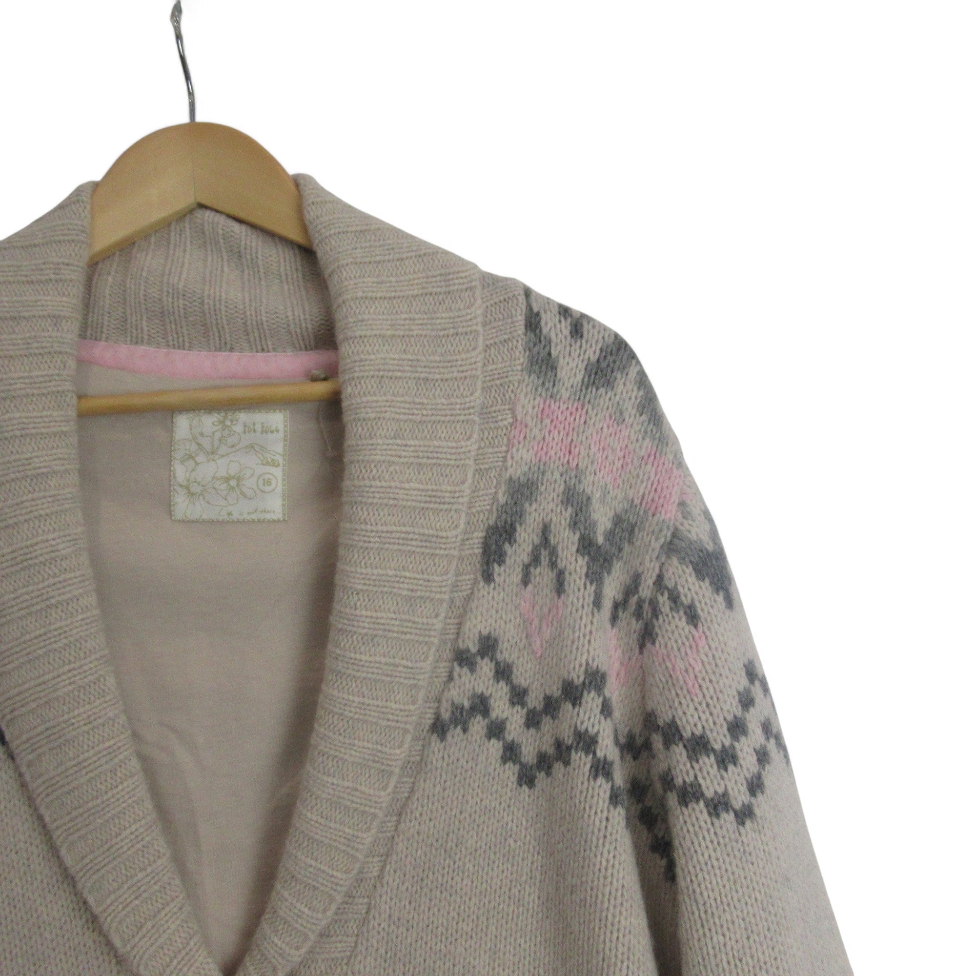 shoulder image for Fat Face UK 16 Cream Knit Cardigan Womenswear | Preloved 