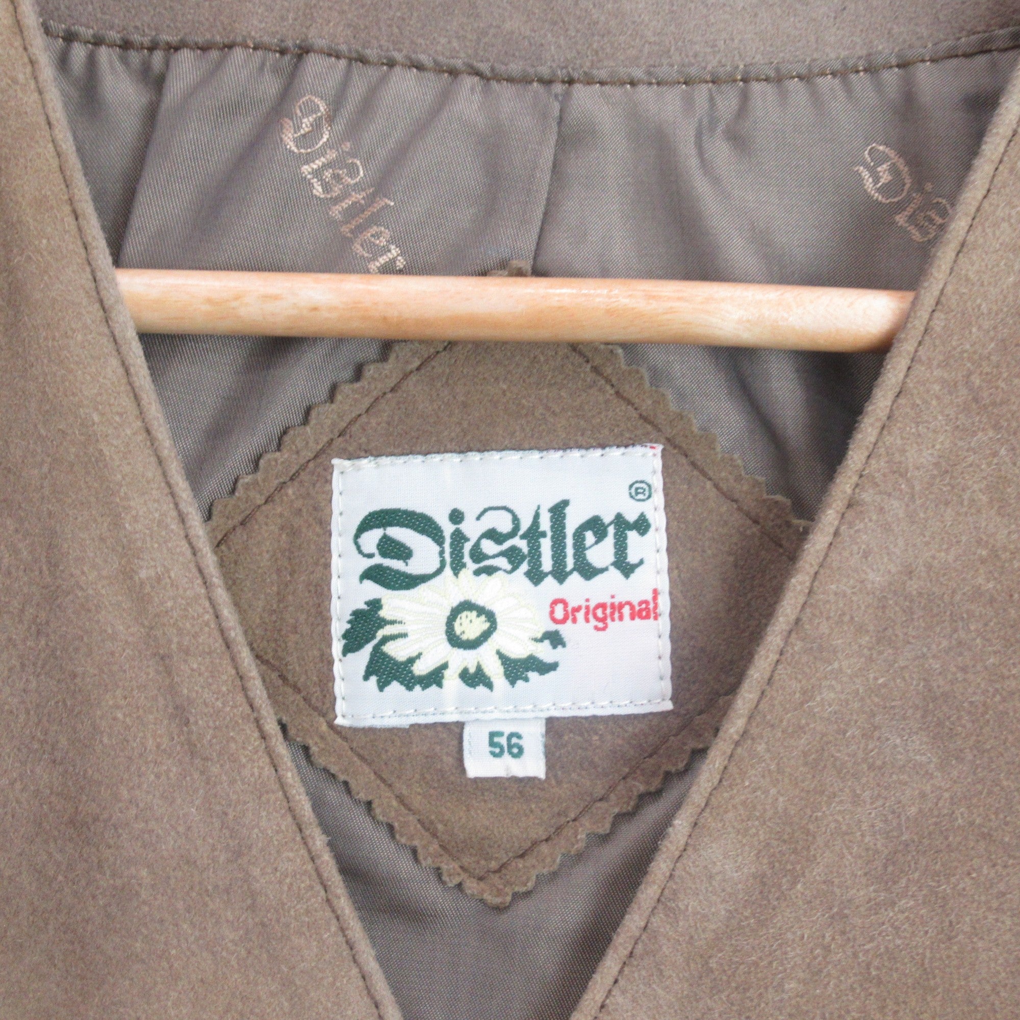 label image for Distler Large Tan Suede Vintage Waistcoat Menswear | Preloved