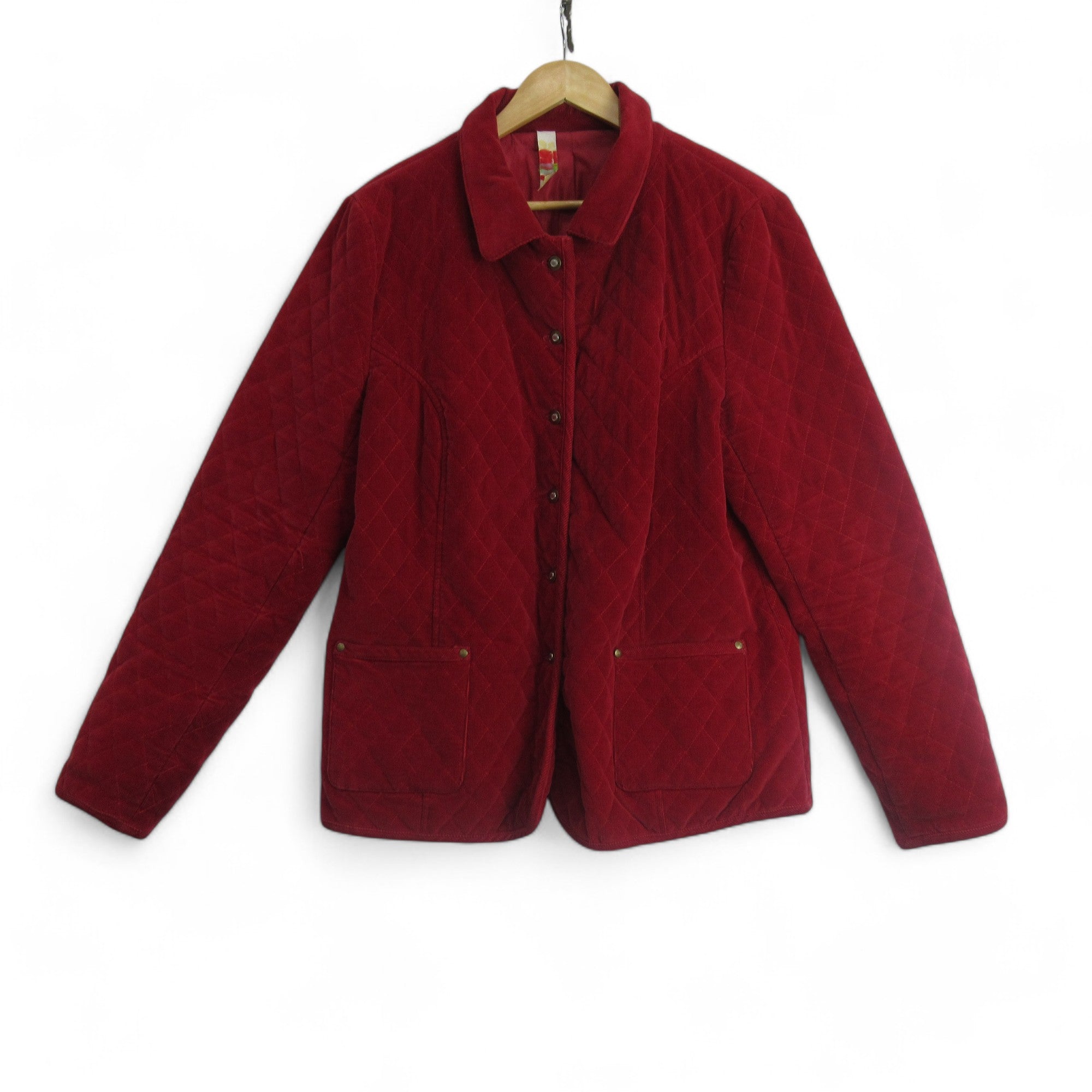 front image for Alice Collins UK 18 Red Vintage Cord Coat Womenswear | Preloved 