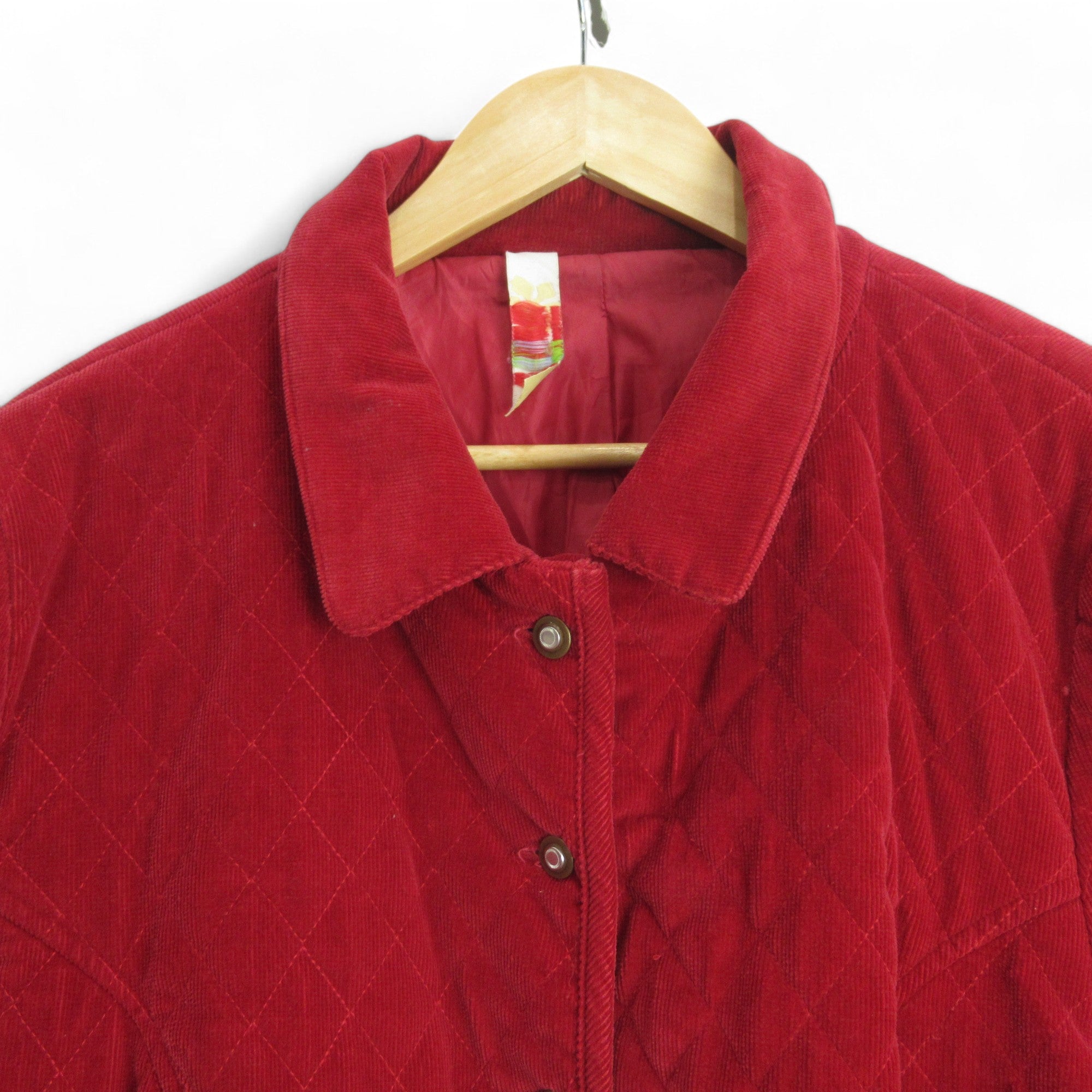 collar image for Alice Collins UK 18 Red Vintage Cord Coat Womenswear | Preloved 