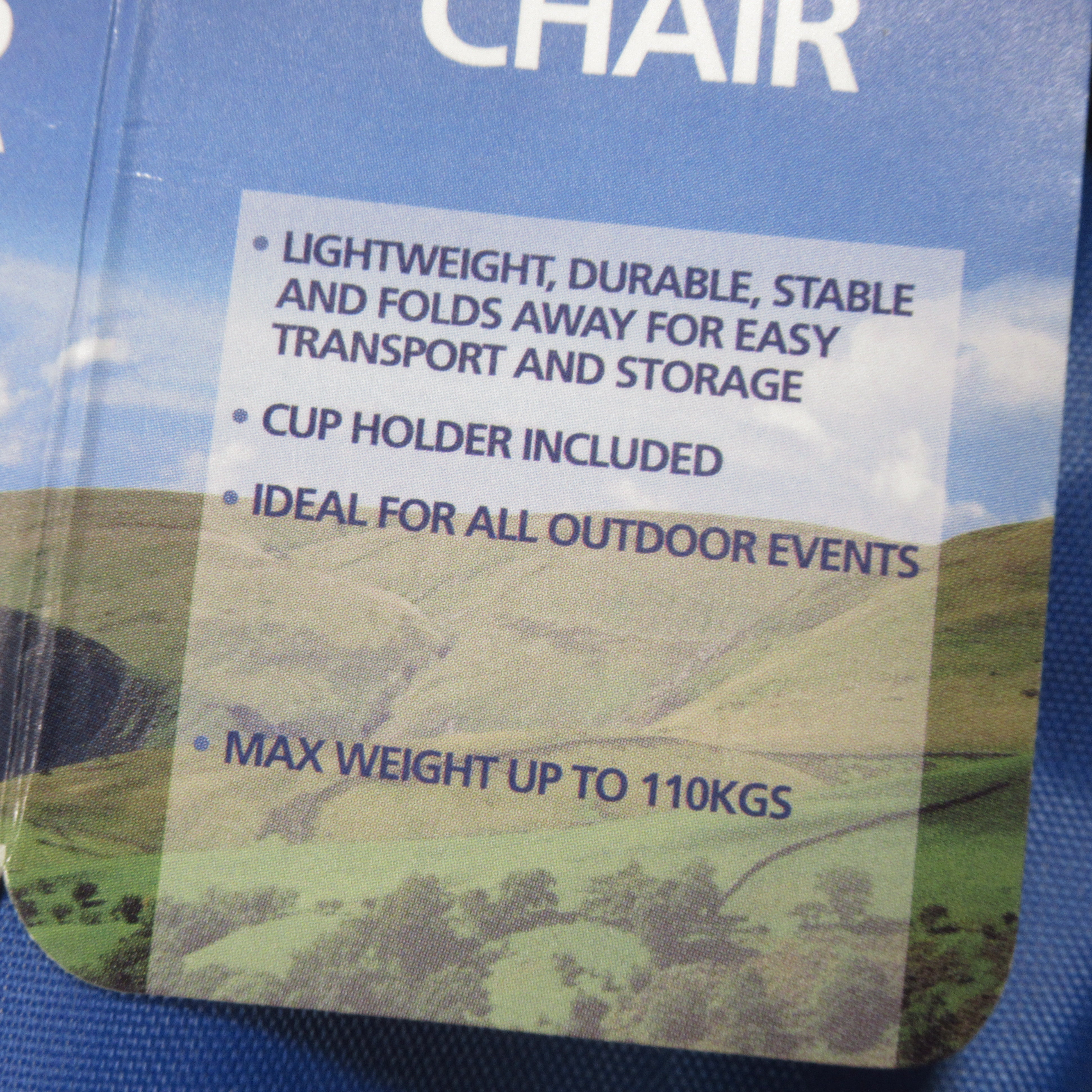 Blue Mountain Folding Camping Chair Blue w/ Carry Bag | Pre-loved