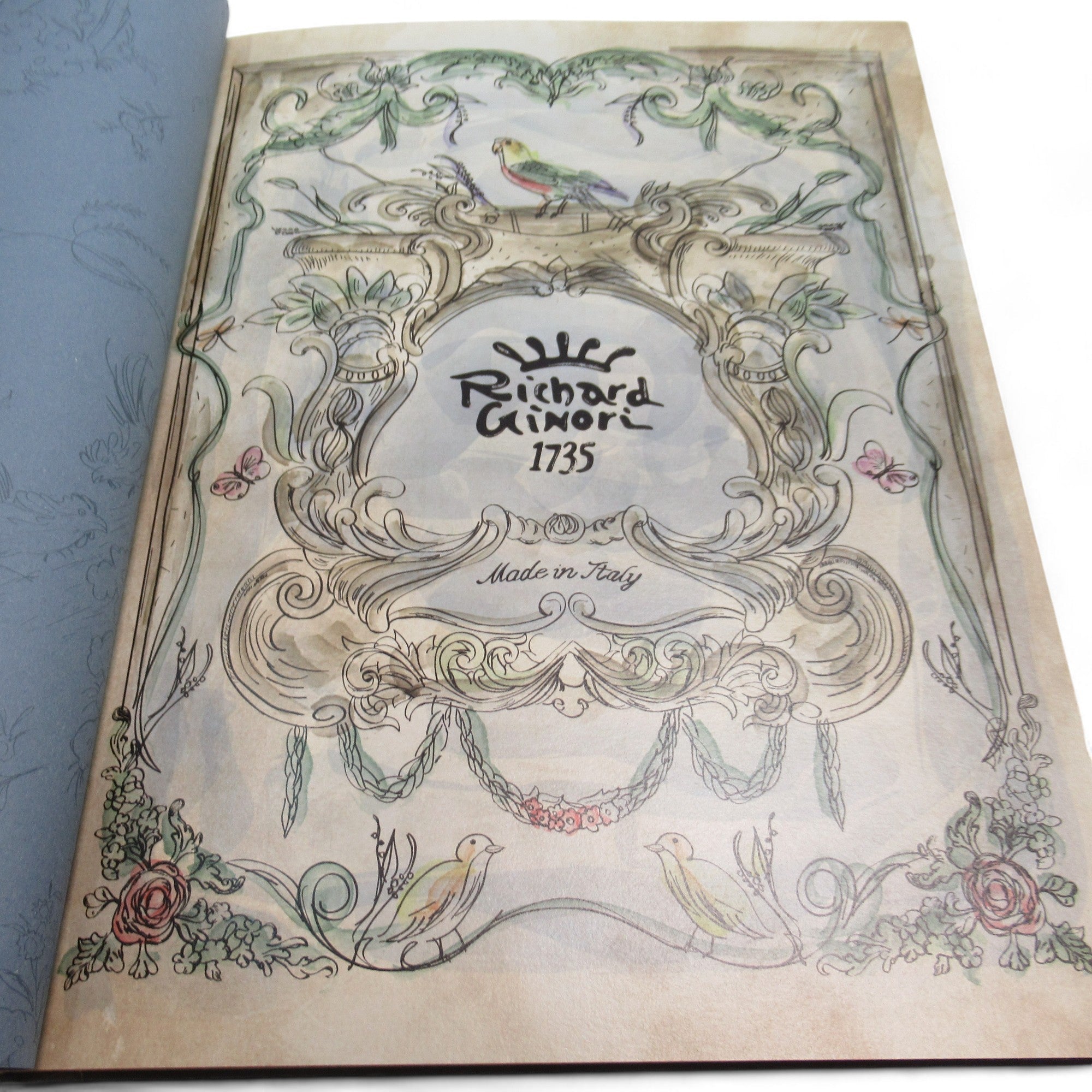 Inside cover image of Richard Ginori 1735 Gift Catalogue Hardback Book