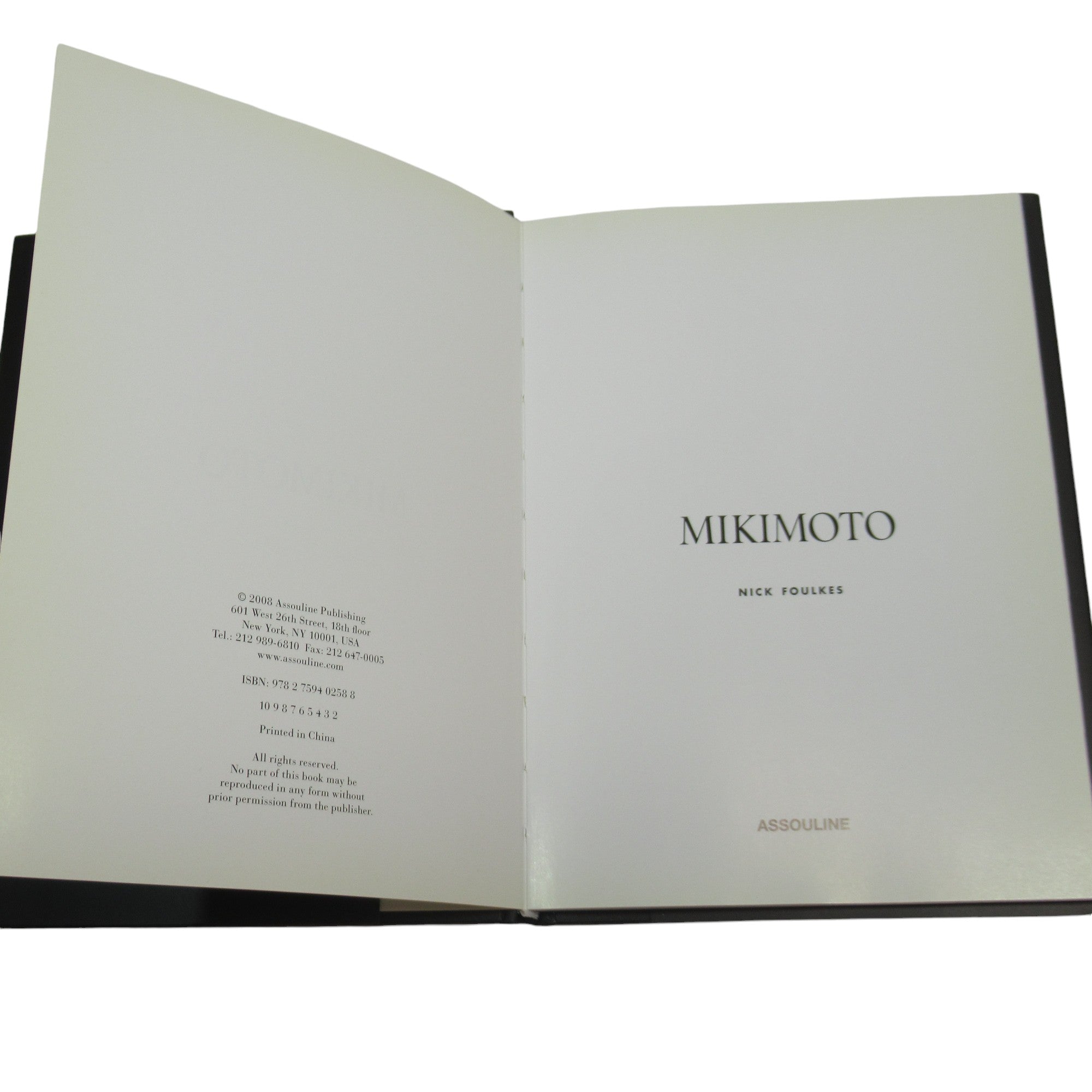 Cover page image of Mikimoto by Nick Foulkes Hardcover 2008 Illustrated