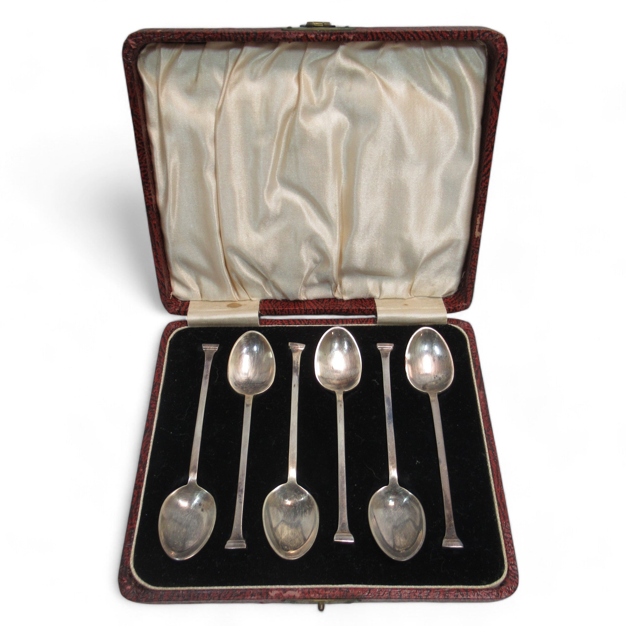 Overview image of Set of 6 Silver Plated EPNS Spoons 9.5cm Cased Vintage