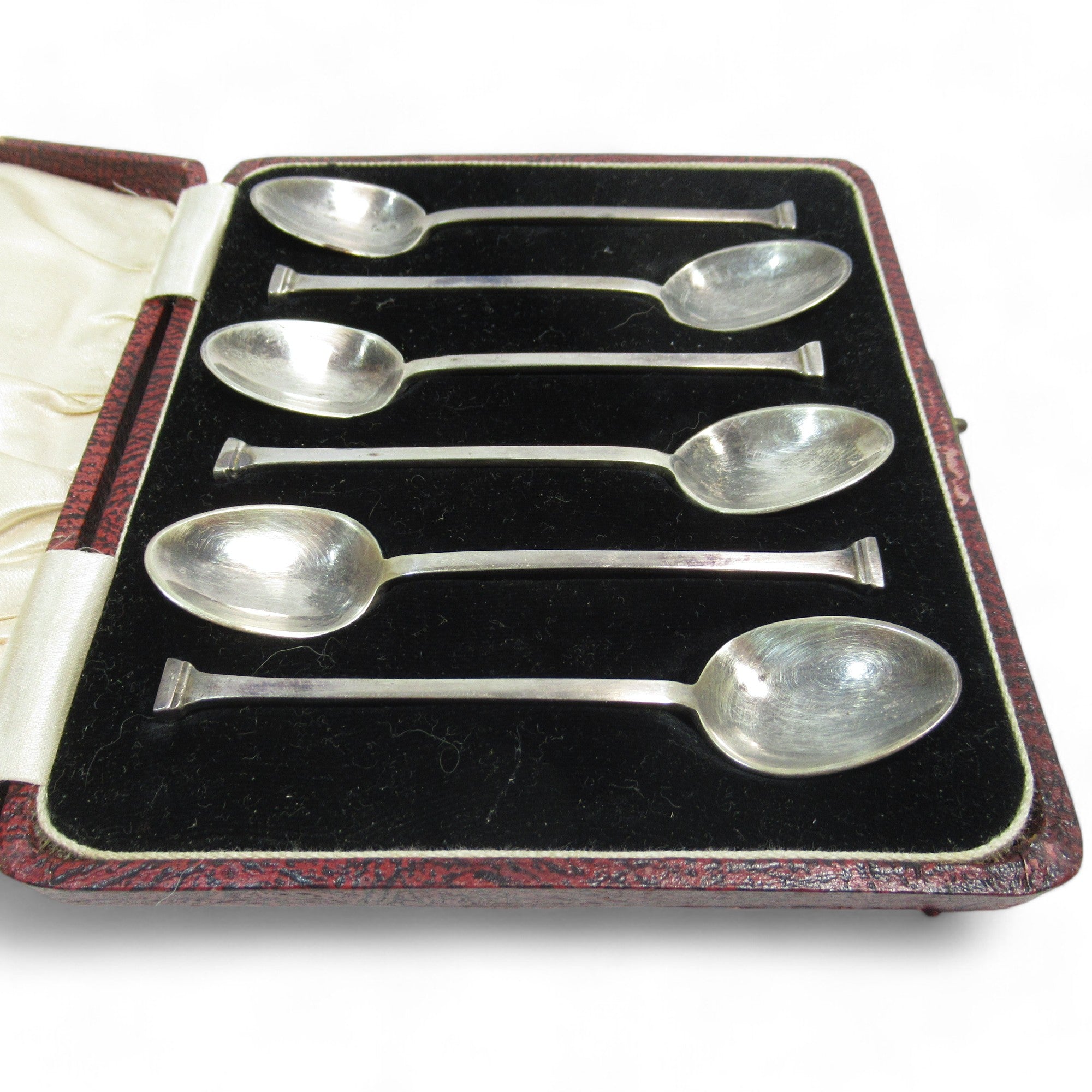 Side image of Set of 6 Silver Plated EPNS Spoons 9.5cm Cased Vintage