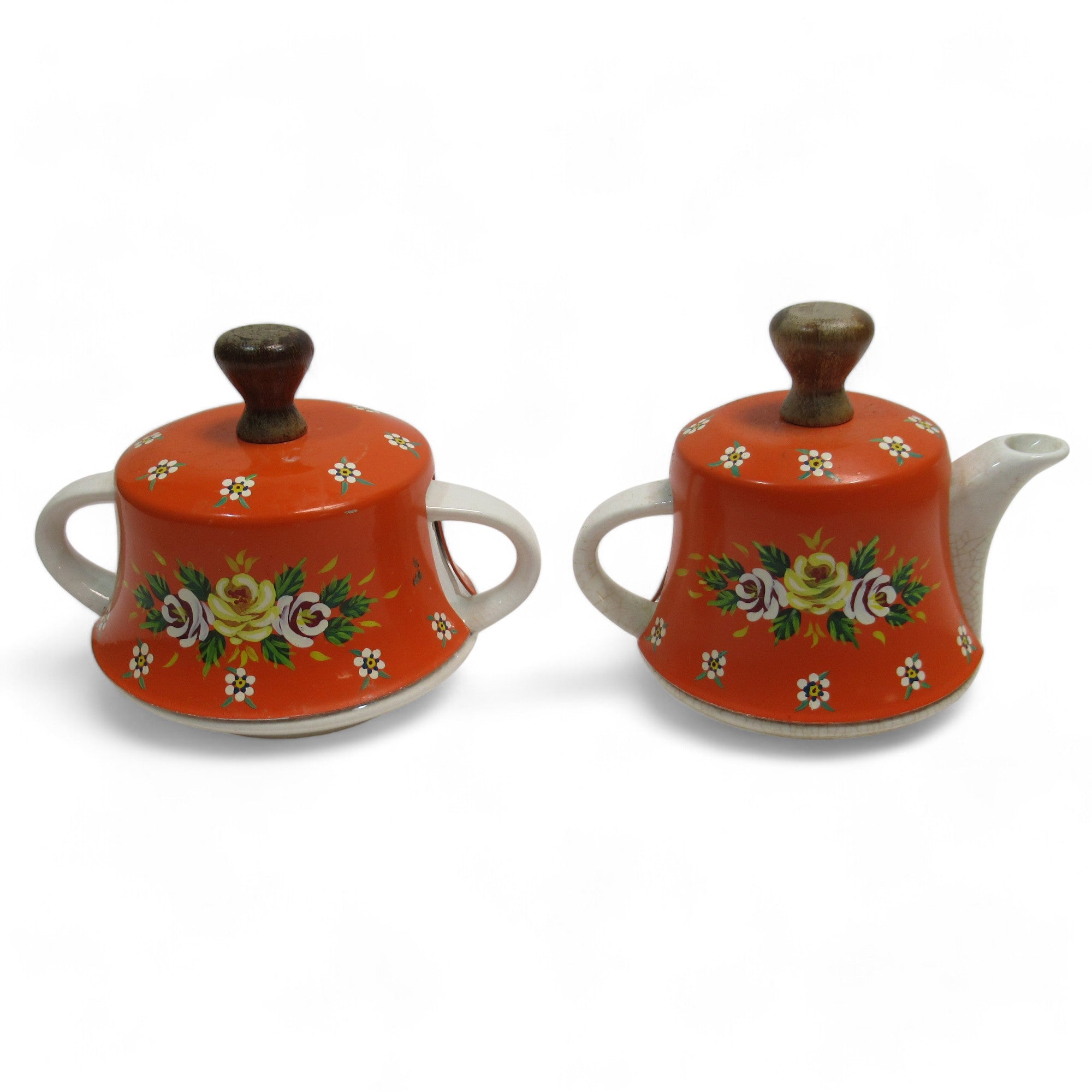 Overview image of Miniature Tea Pot & Sugar Bowl Set w/ Metal Lids