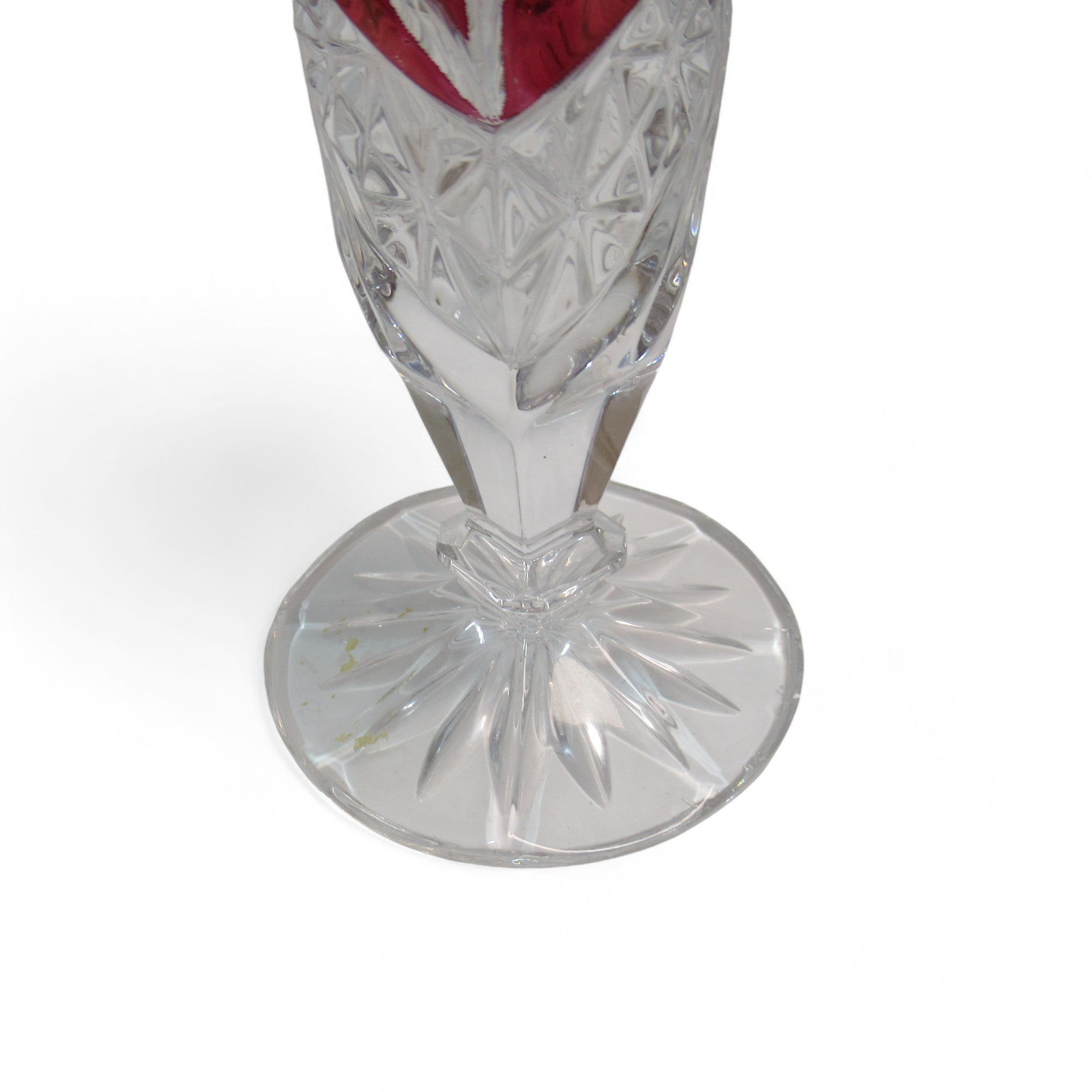 Base image of Hofbauer Crystal Ruby Cut Glass Vase Bird Design