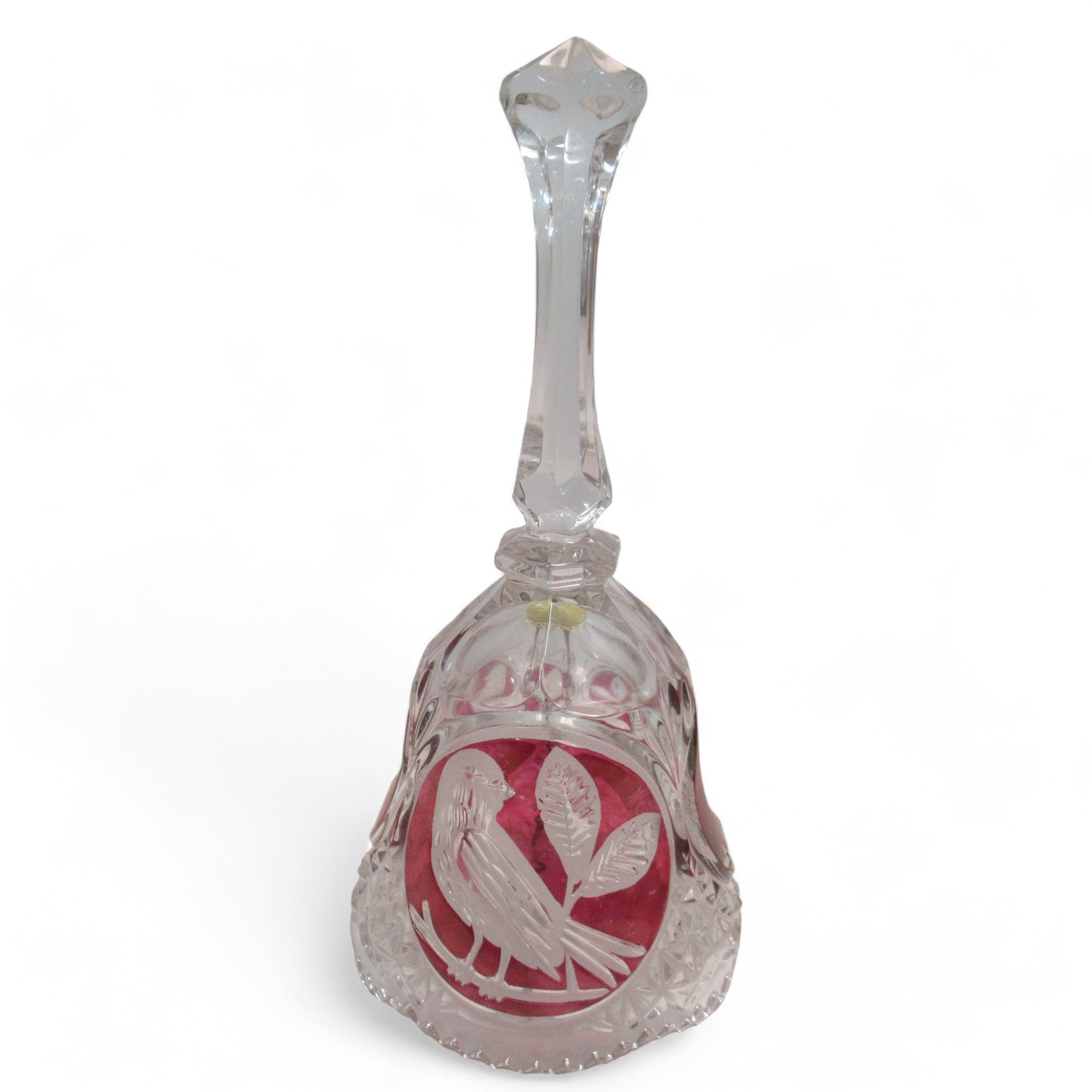 Front image of Bleikristall Lead Crystal Cut Ruby Glass Dinner Bell 