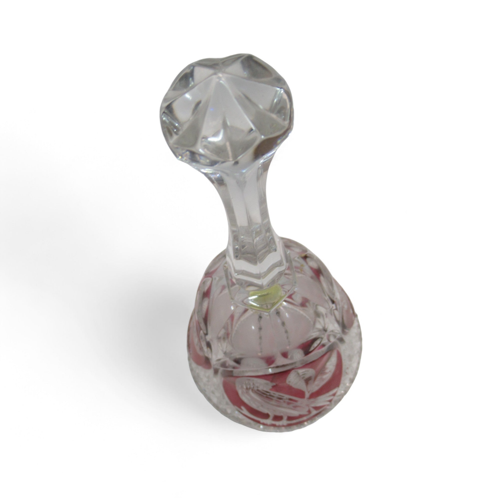 Top image of Bleikristall Lead Crystal Cut Ruby Glass Dinner Bell 