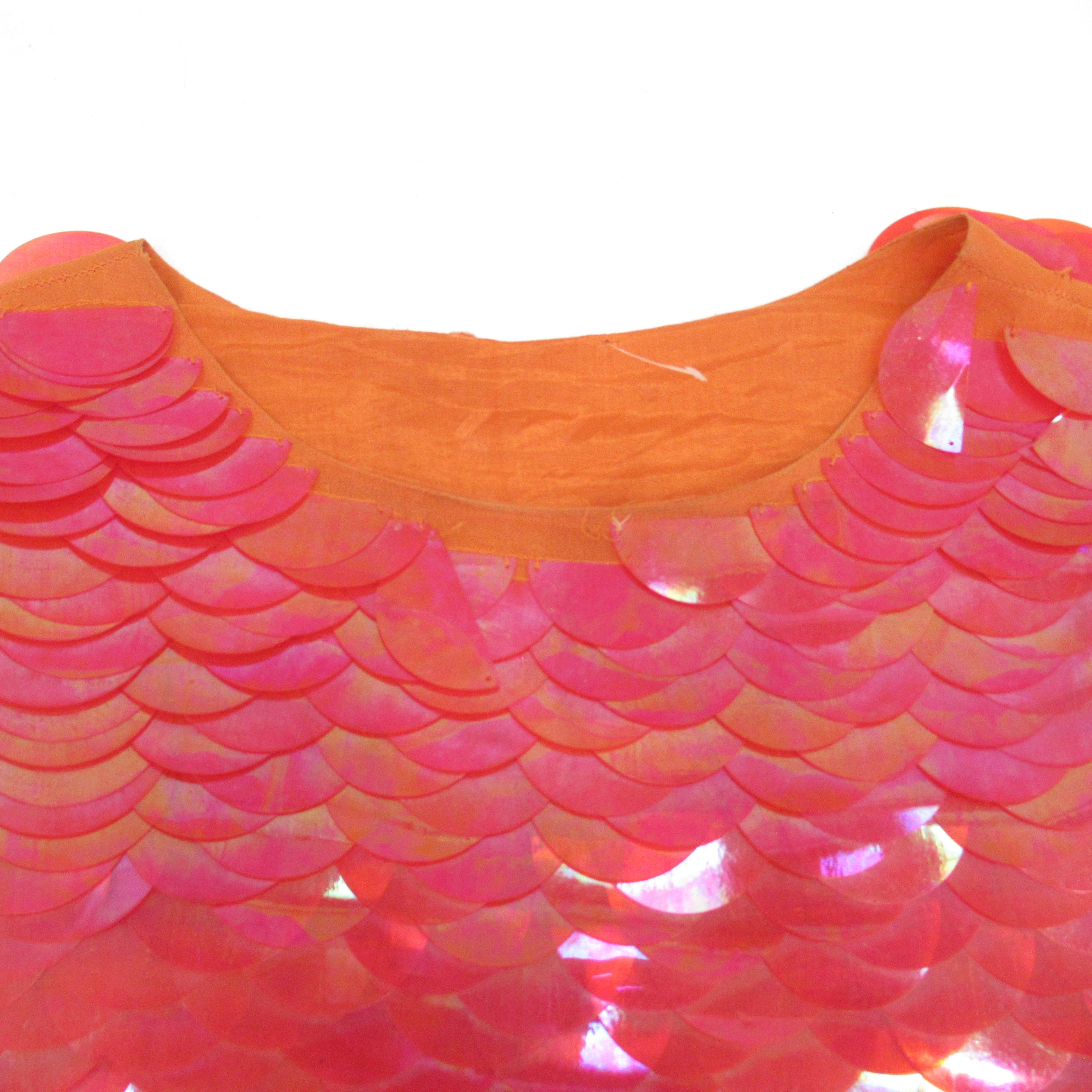neckline image for Unbranded Mermaid Dress Orange Medium Womenswear | Pre-loved