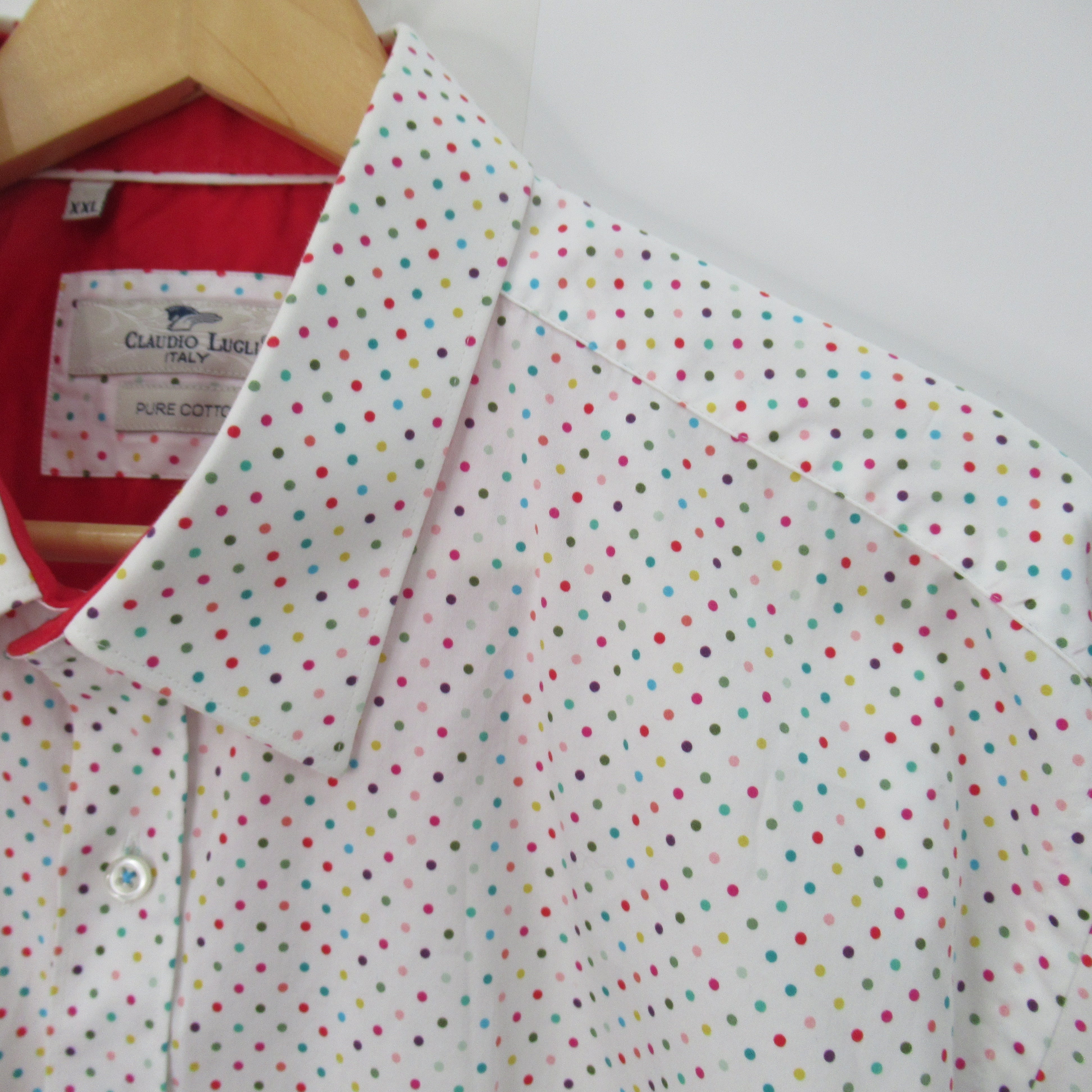 shoulder image for Claudio Lugli Spotted Shirt XXL Multicoloured Menswear | Pre-loved