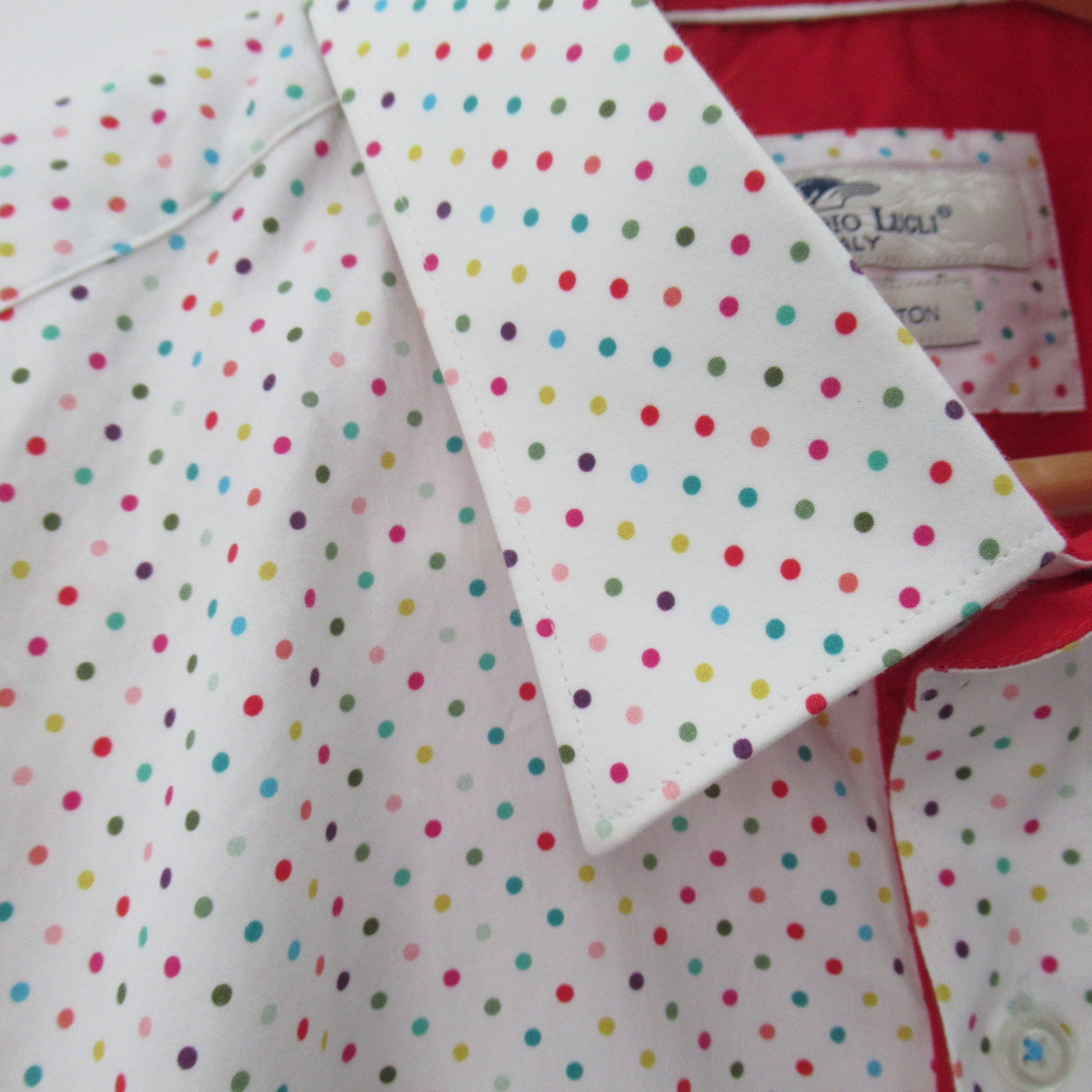 collar image for Claudio Lugli Spotted Shirt XXL Multicoloured Menswear | Pre-loved