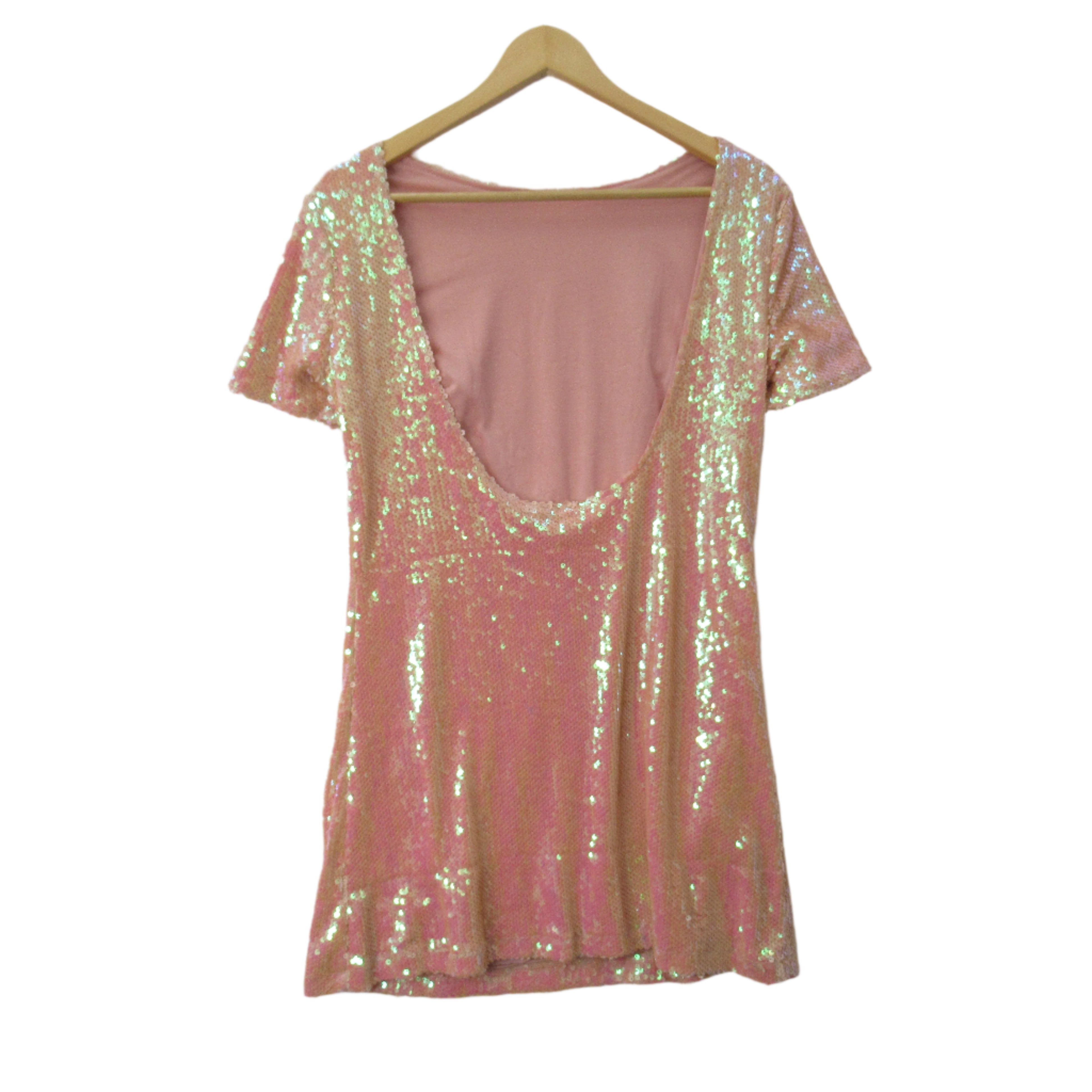 back image for Motel Sequin Backless Dress Small Pink Womenswear | Pre-loved