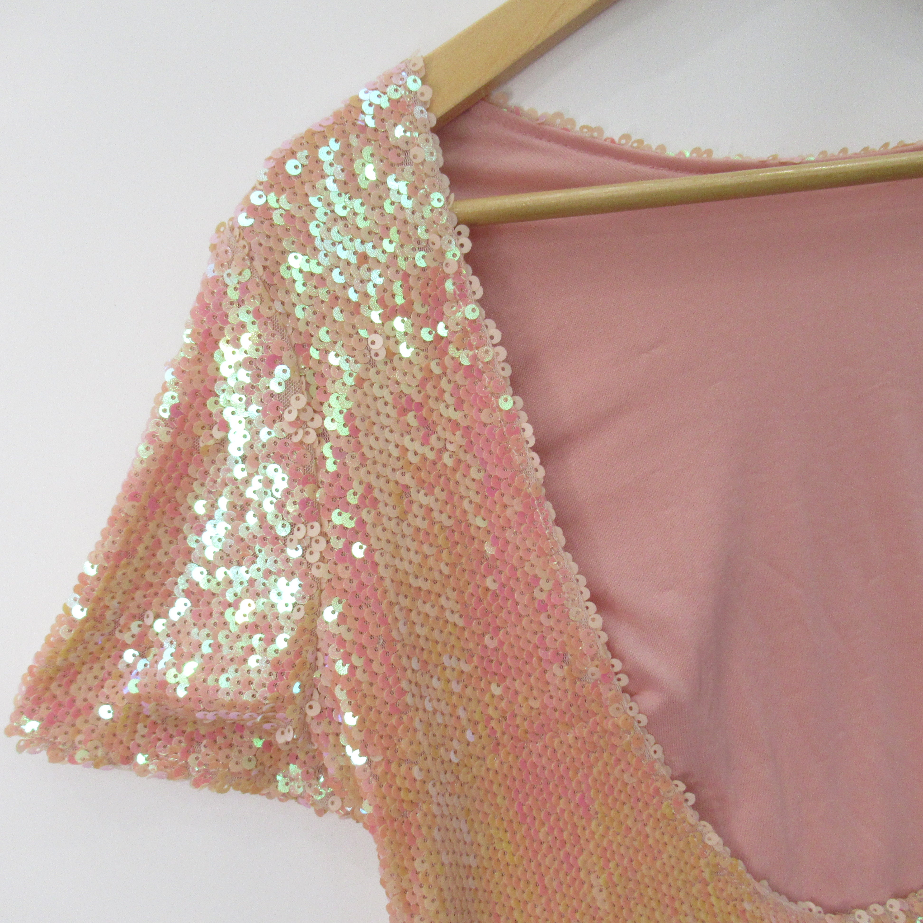 sleeve image for Motel Sequin Backless Dress Small Pink Womenswear | Pre-loved