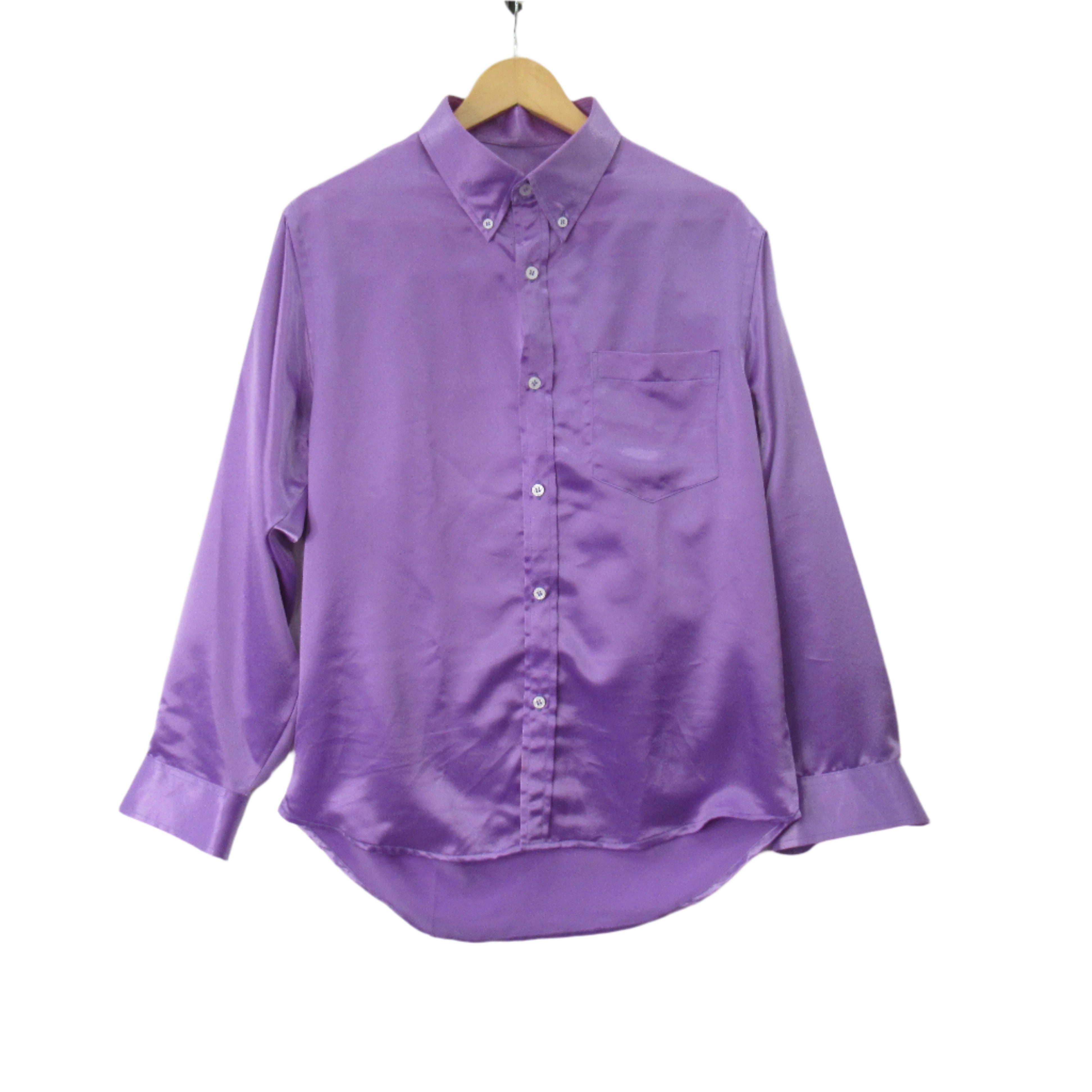 front image for Brioni Vintage Satin Shirt XL Purple Lilac Menswear | Pre-loved