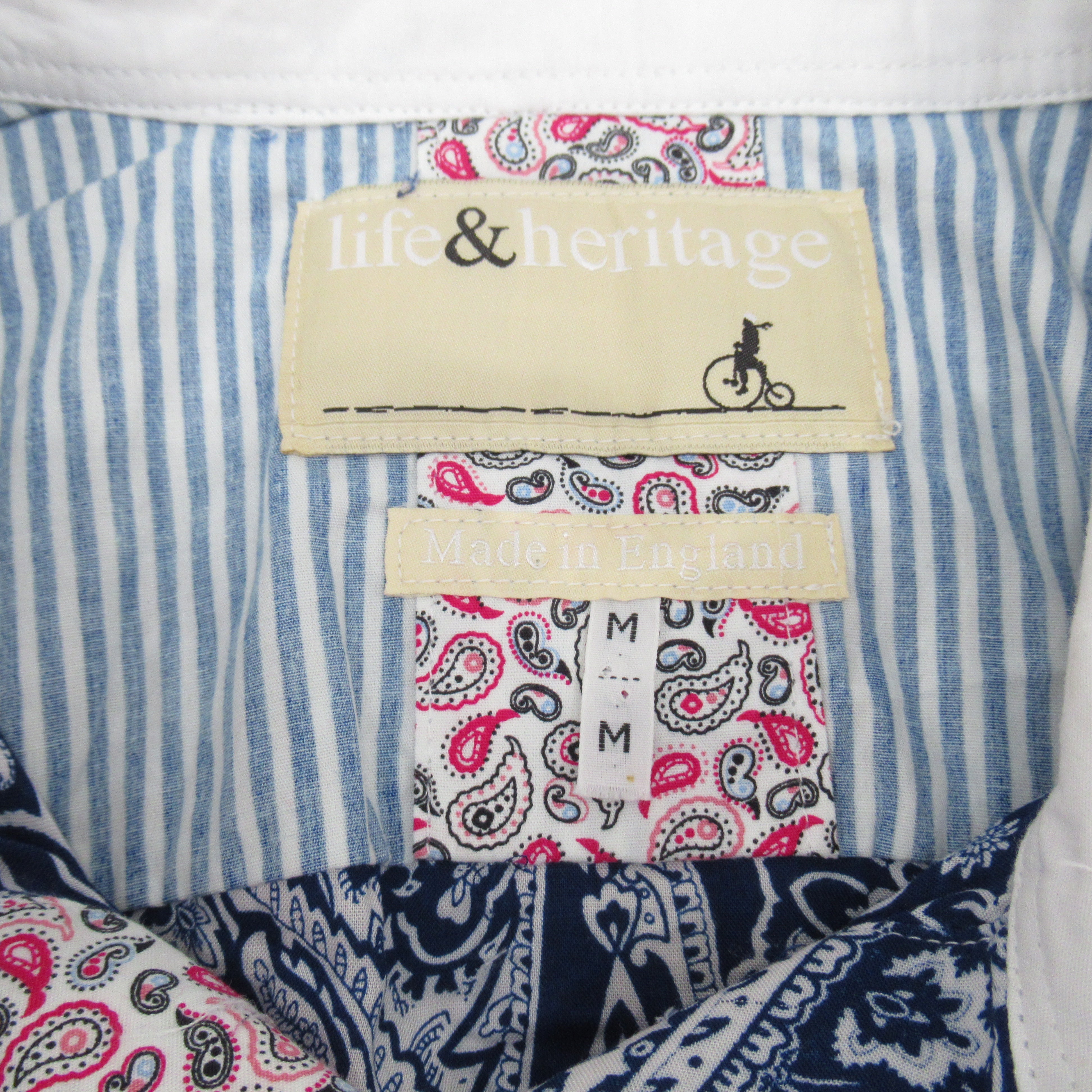 label image for Life & Heritage Shirt Blue Paisley Medium Menswear | Pre-loved