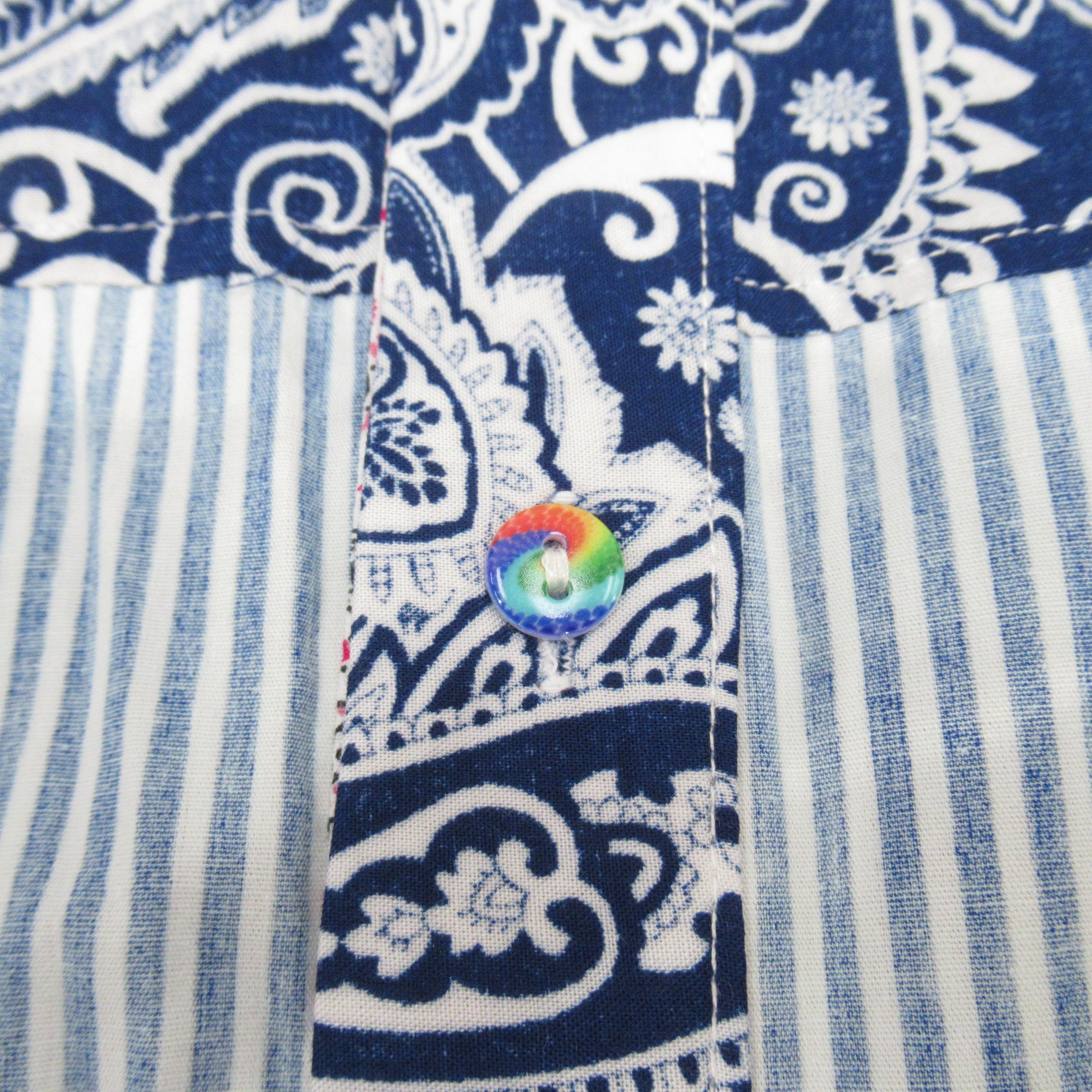 close up image for Life & Heritage Shirt Blue Paisley Medium Menswear | Pre-loved