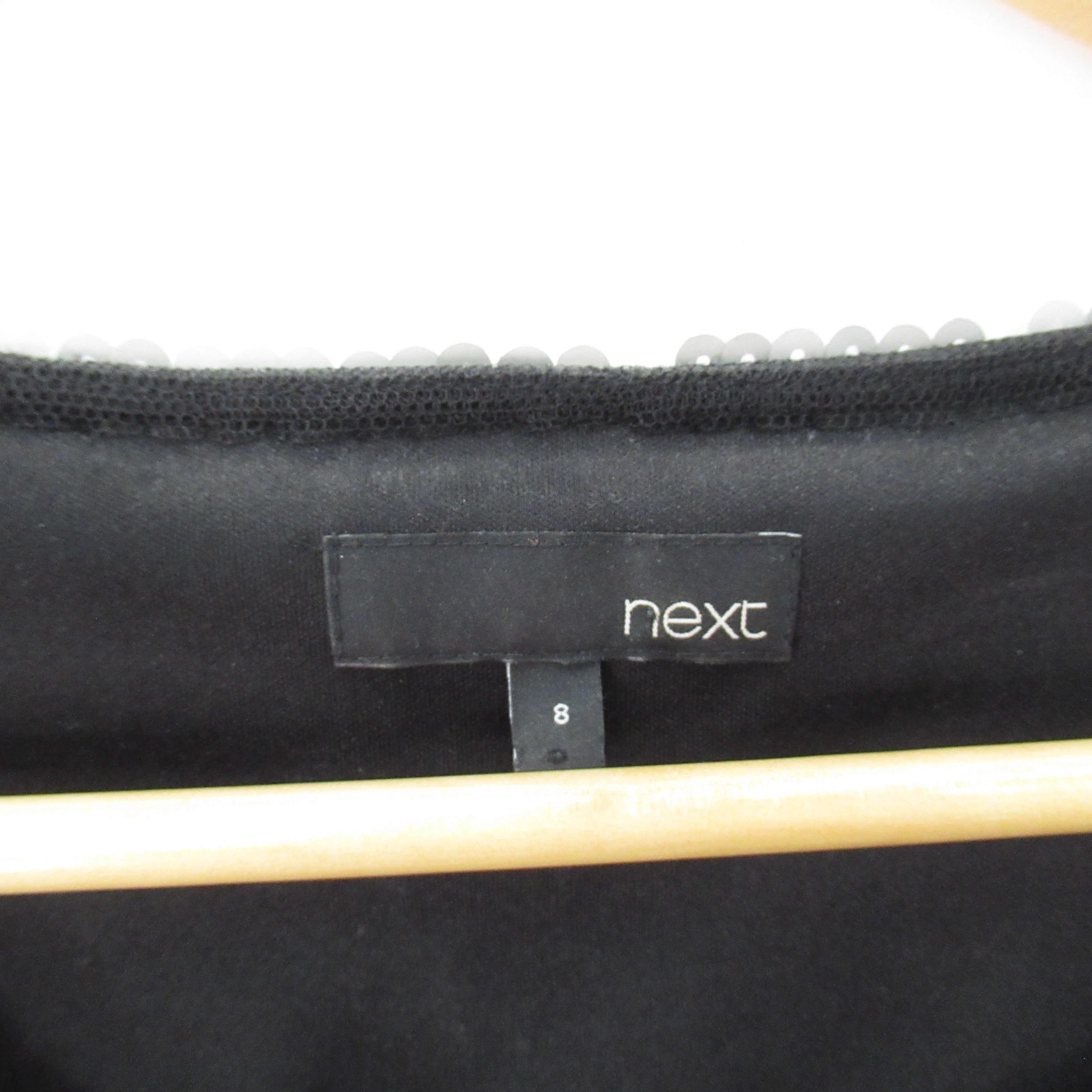 label image for Next Sequin Dress UK 8 Black Silver Striped Womenswear | Pre-loved