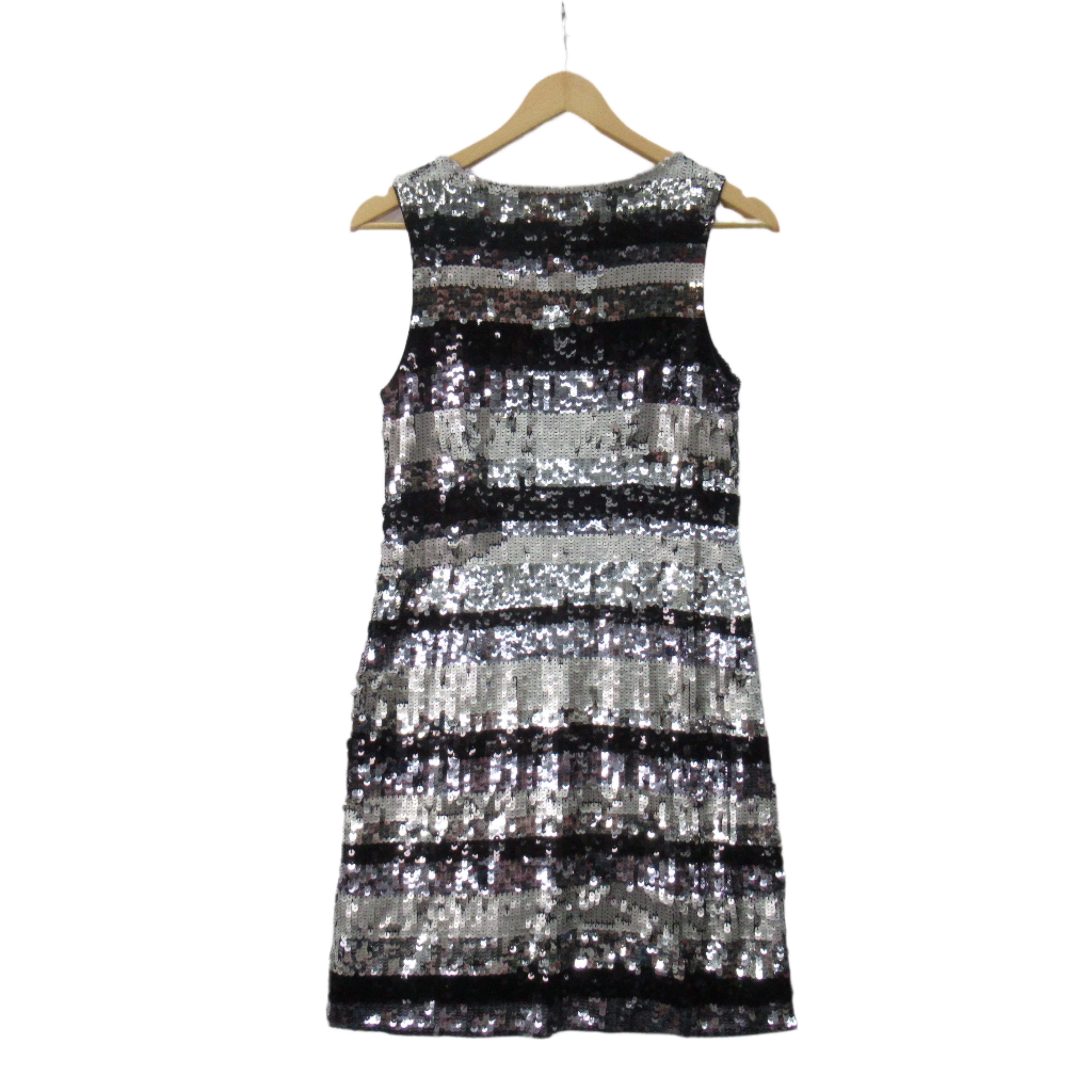 back image for Next Sequin Dress UK 8 Black Silver Striped Womenswear | Pre-loved