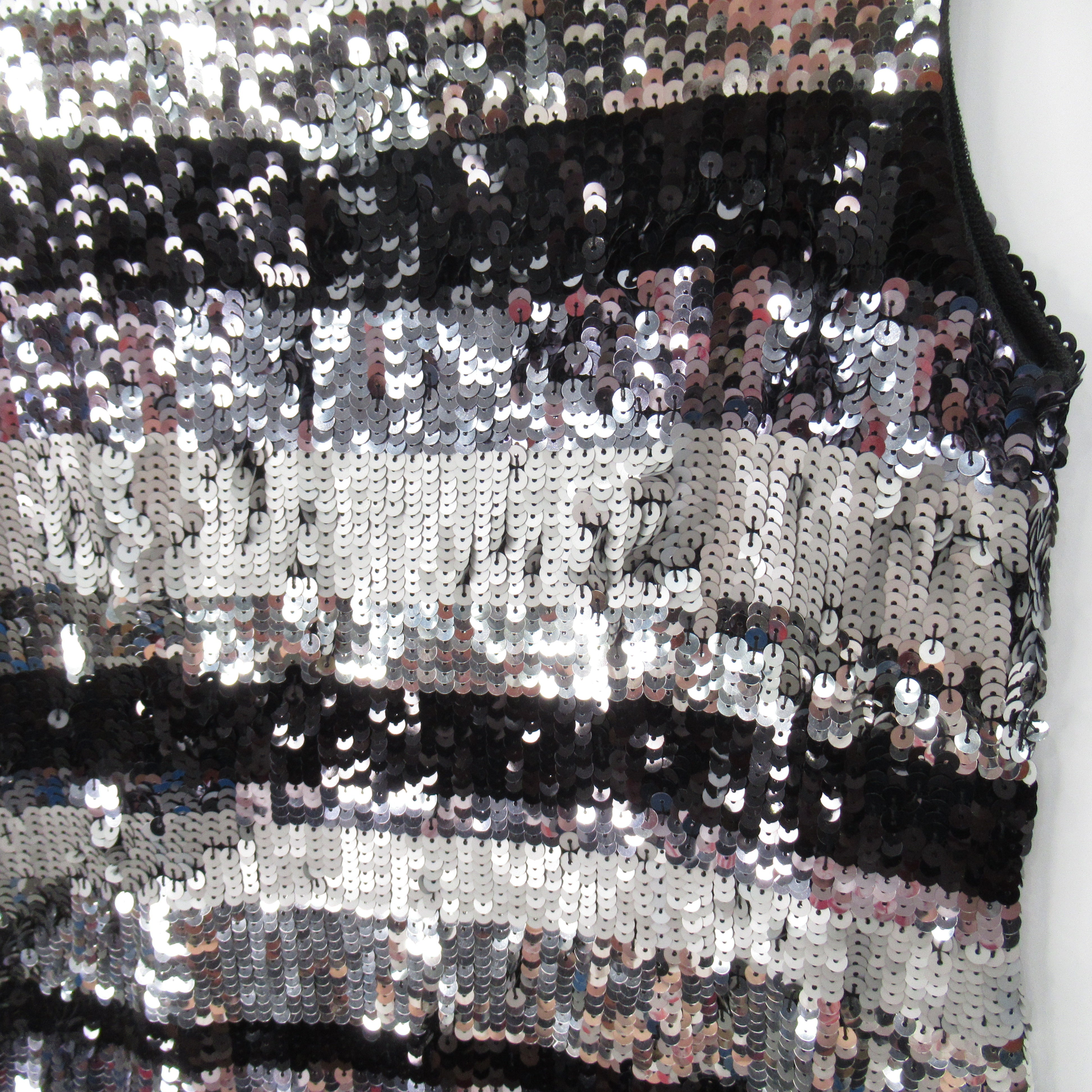 close up image for Next Sequin Dress UK 8 Black Silver Striped Womenswear | Pre-loved