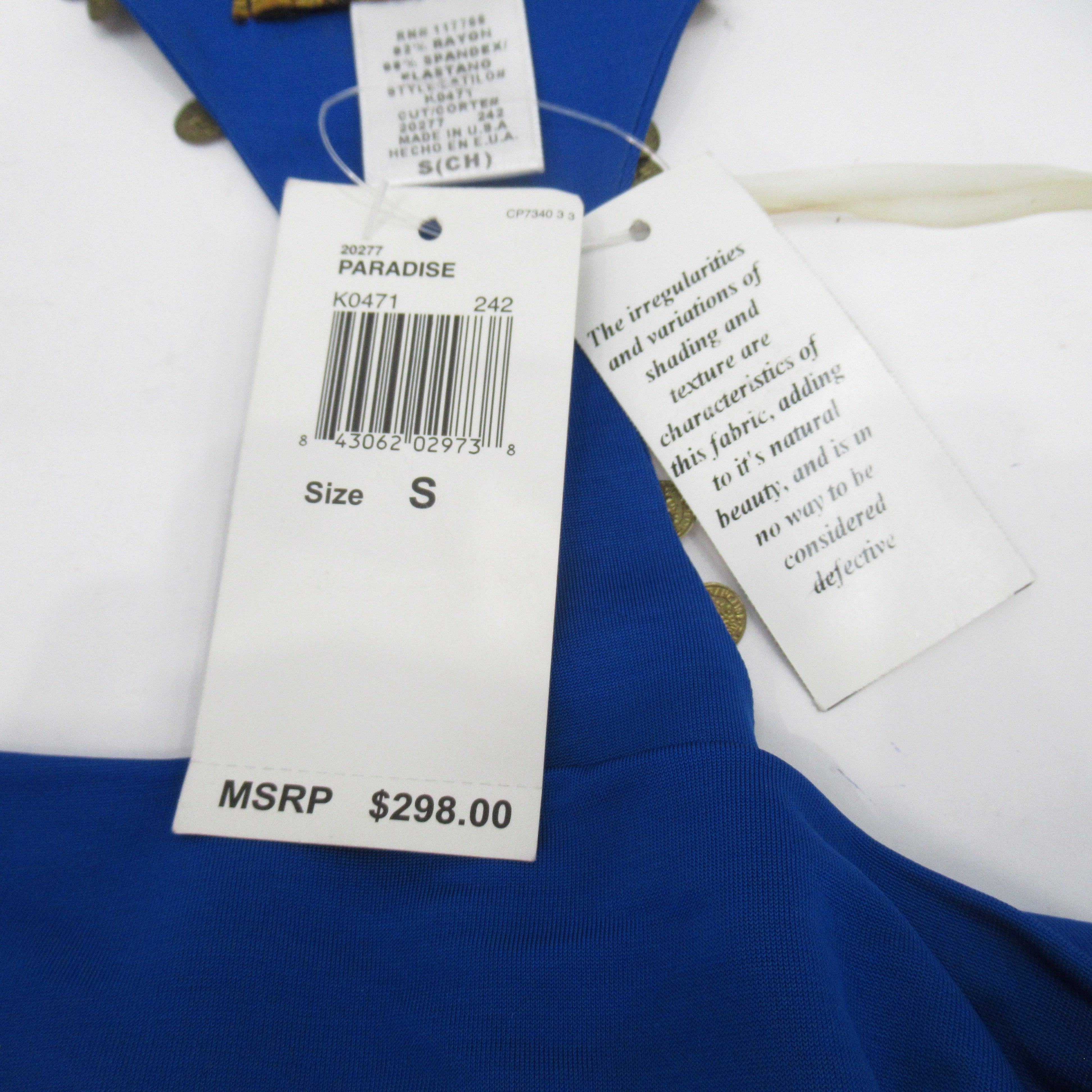 label image for KLS Mini Dress Small Blue Gold Coin Womenswear | Pre-loved