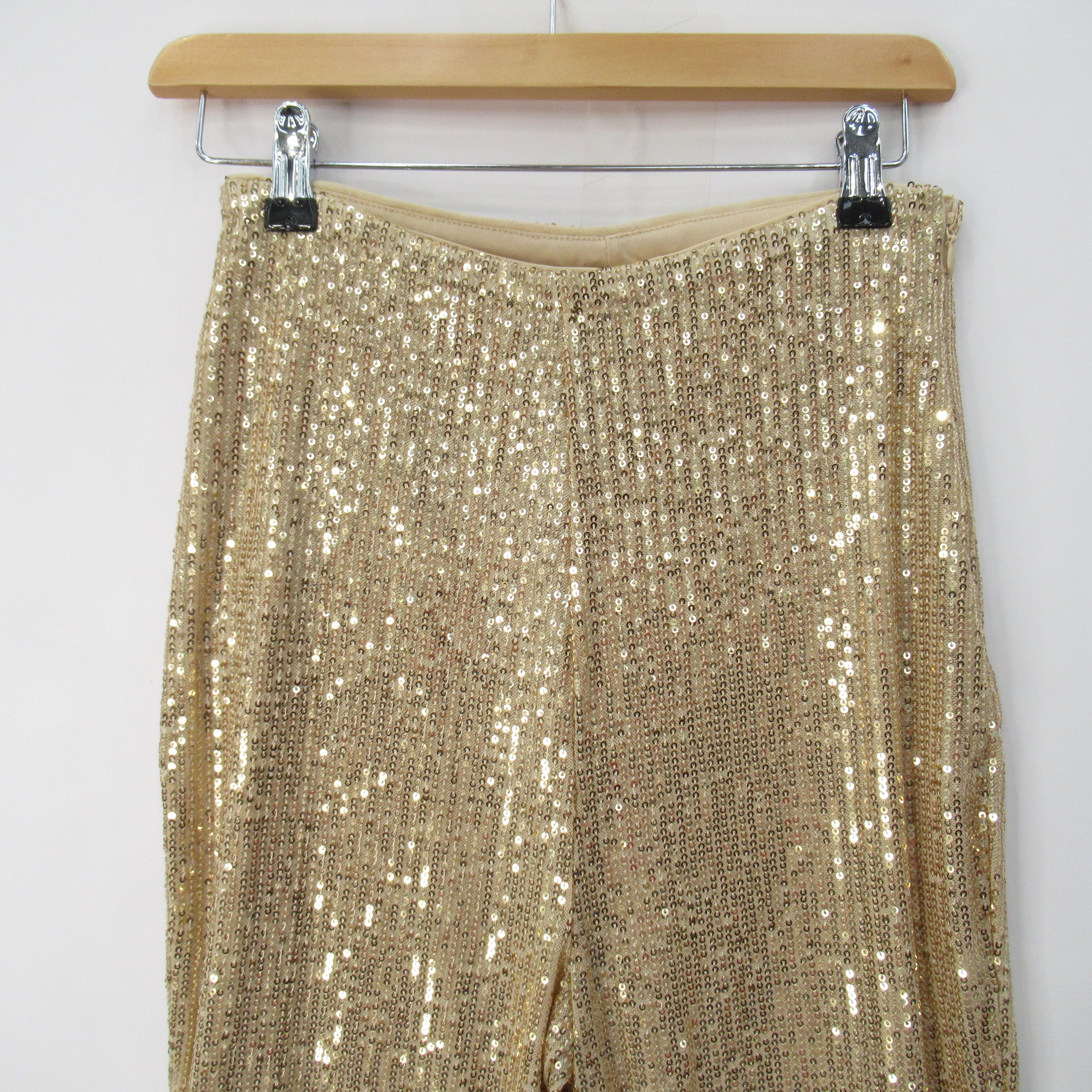 front image for Jaded Rose Trousers UK 8 Gold Sequin Womenswear - Preloved