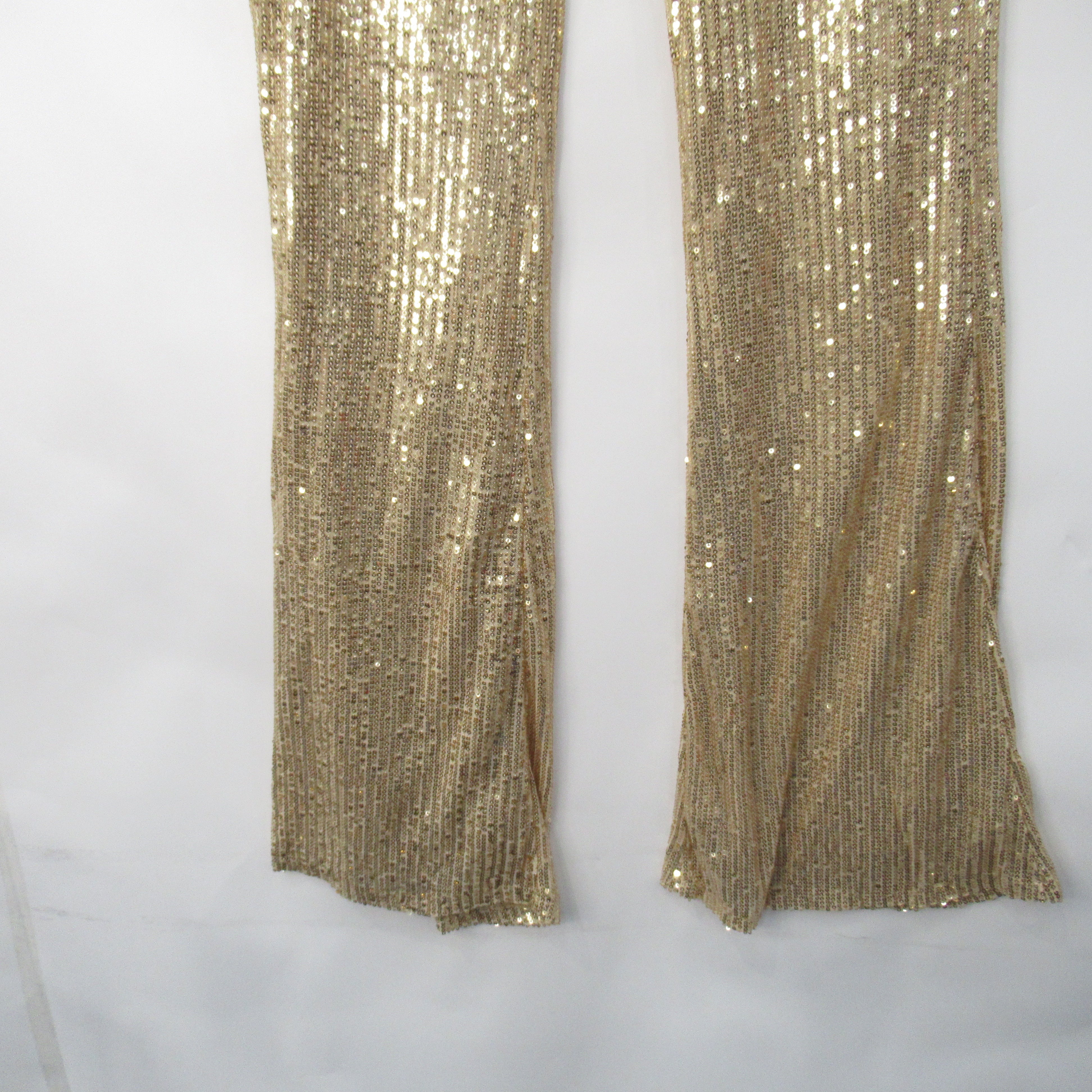 leg image for Jaded Rose Trousers UK 8 Gold Sequin Womenswear - Preloved