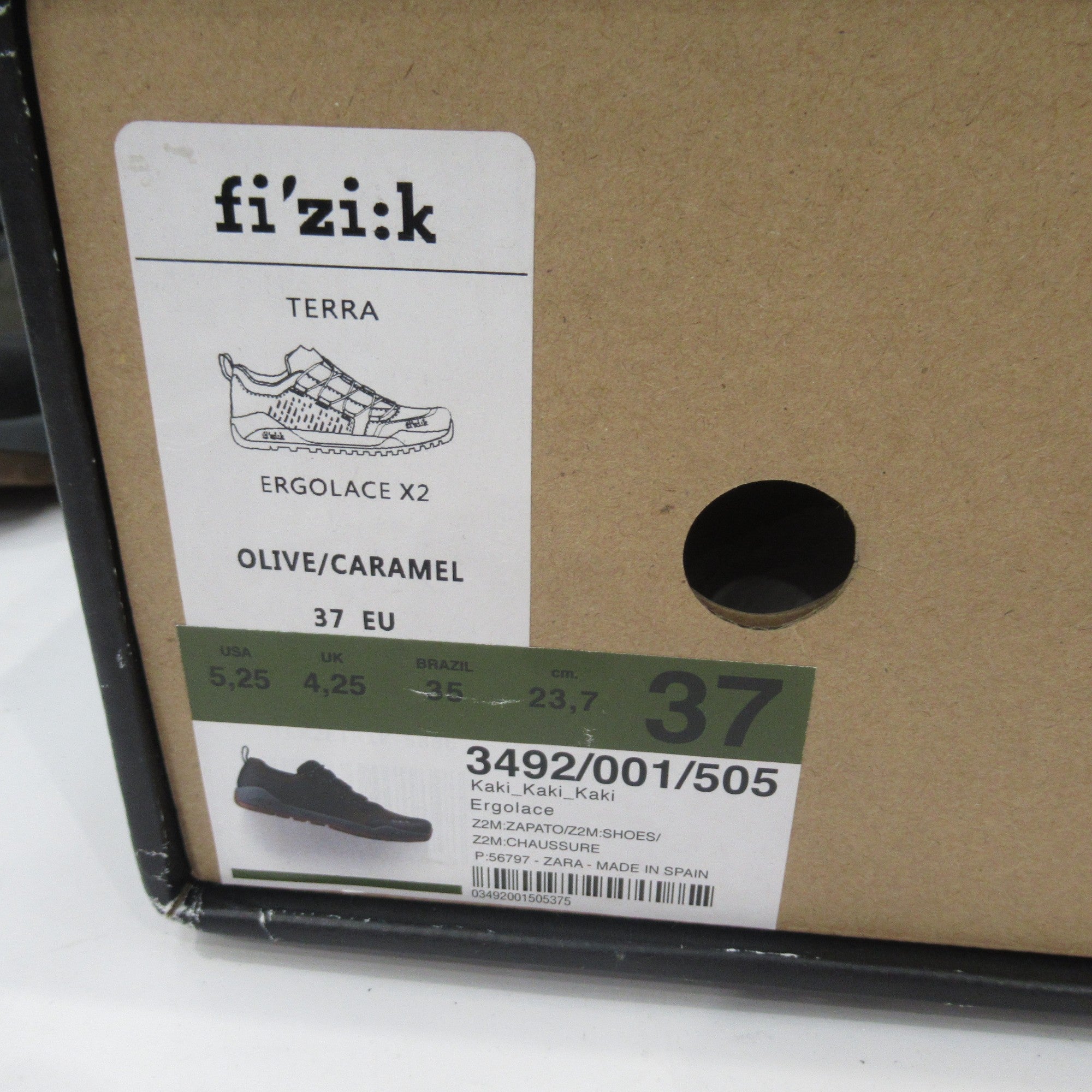 box image for Fi'zi:k Vibram UK 4.25 Olive Terra Cycling Shoes Womenswear | Preloved 