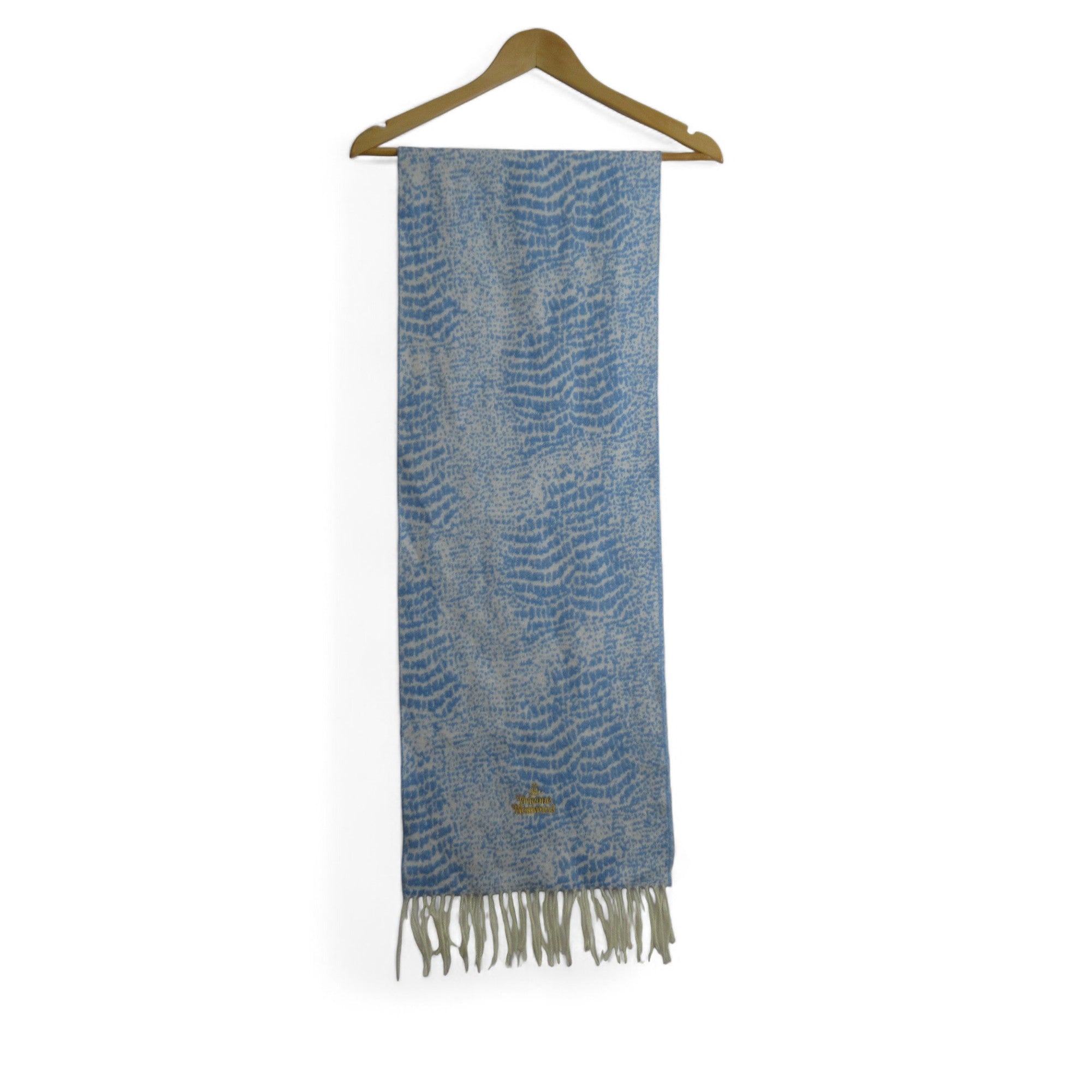 front image for Vivienne Westwood Knit Scarf Blue Tassel Womenswear | Preloved