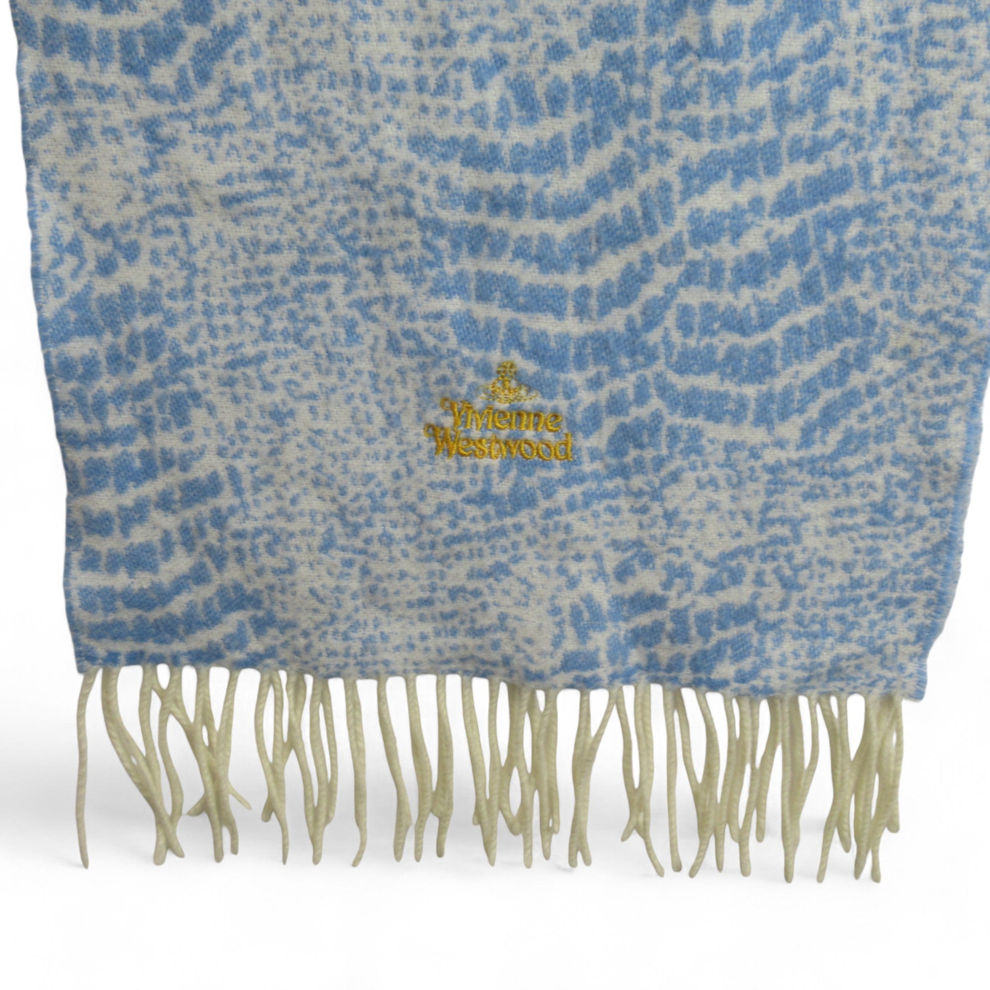 logo image for Vivienne Westwood Knit Scarf Blue Tassel Womenswear | Preloved