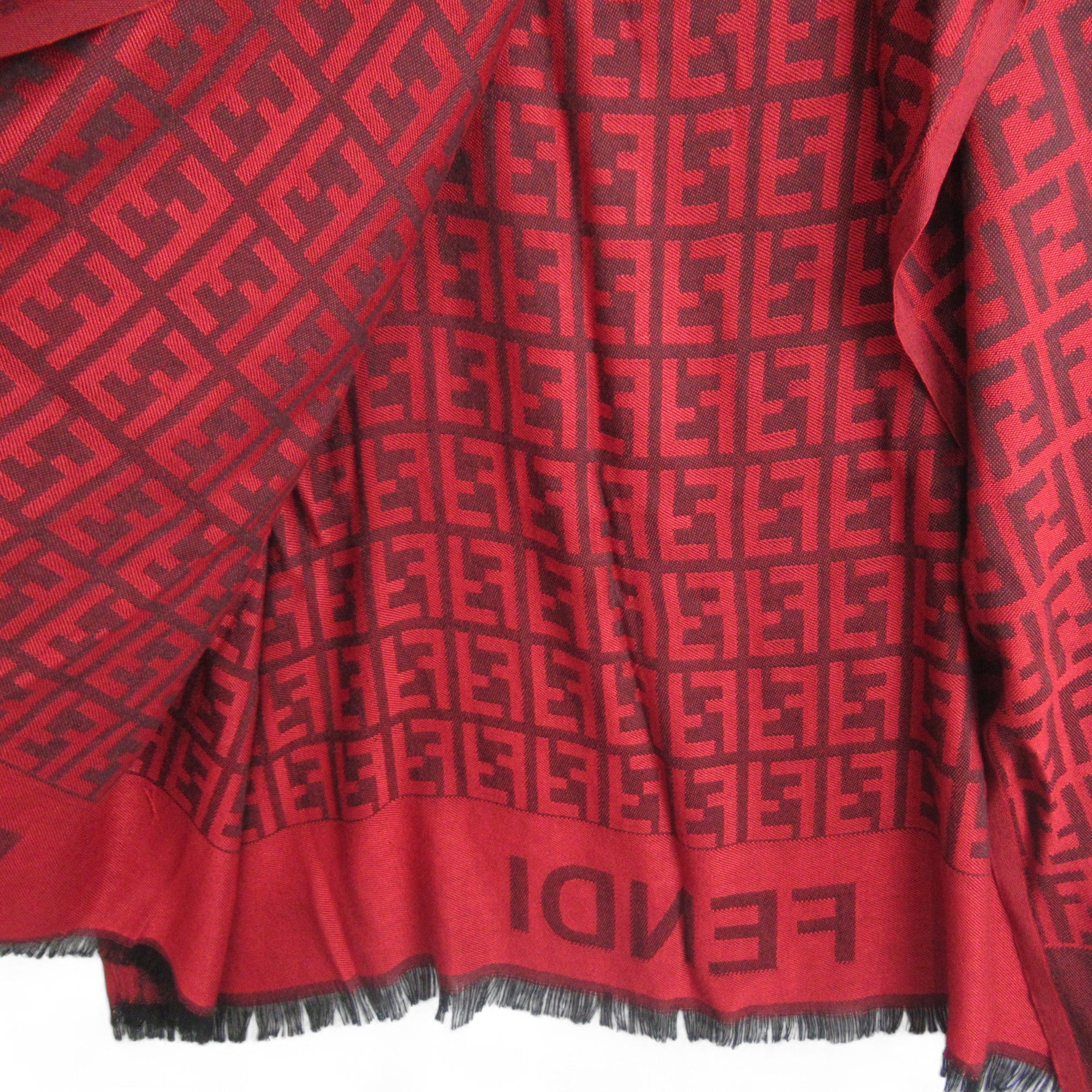 back image for Fendi Red Large Scarf Shawl Wrap Womenswear | Preloved 