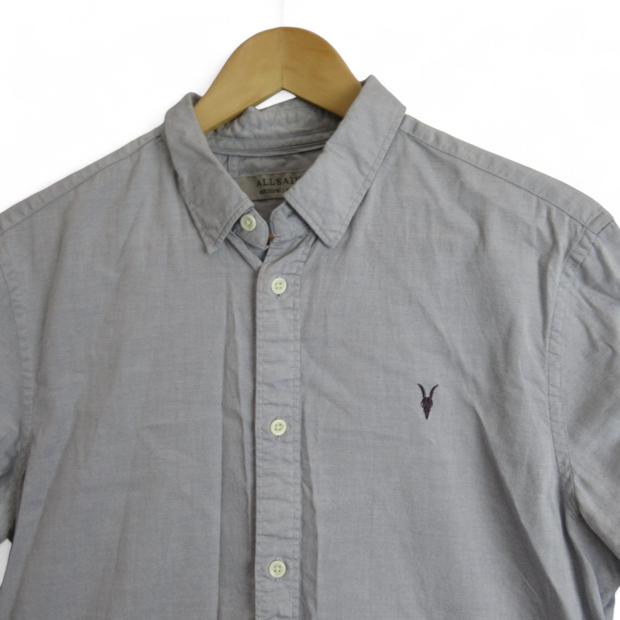 top image for All Saints Small Grey Shirt Cotton Menswear | Preloved