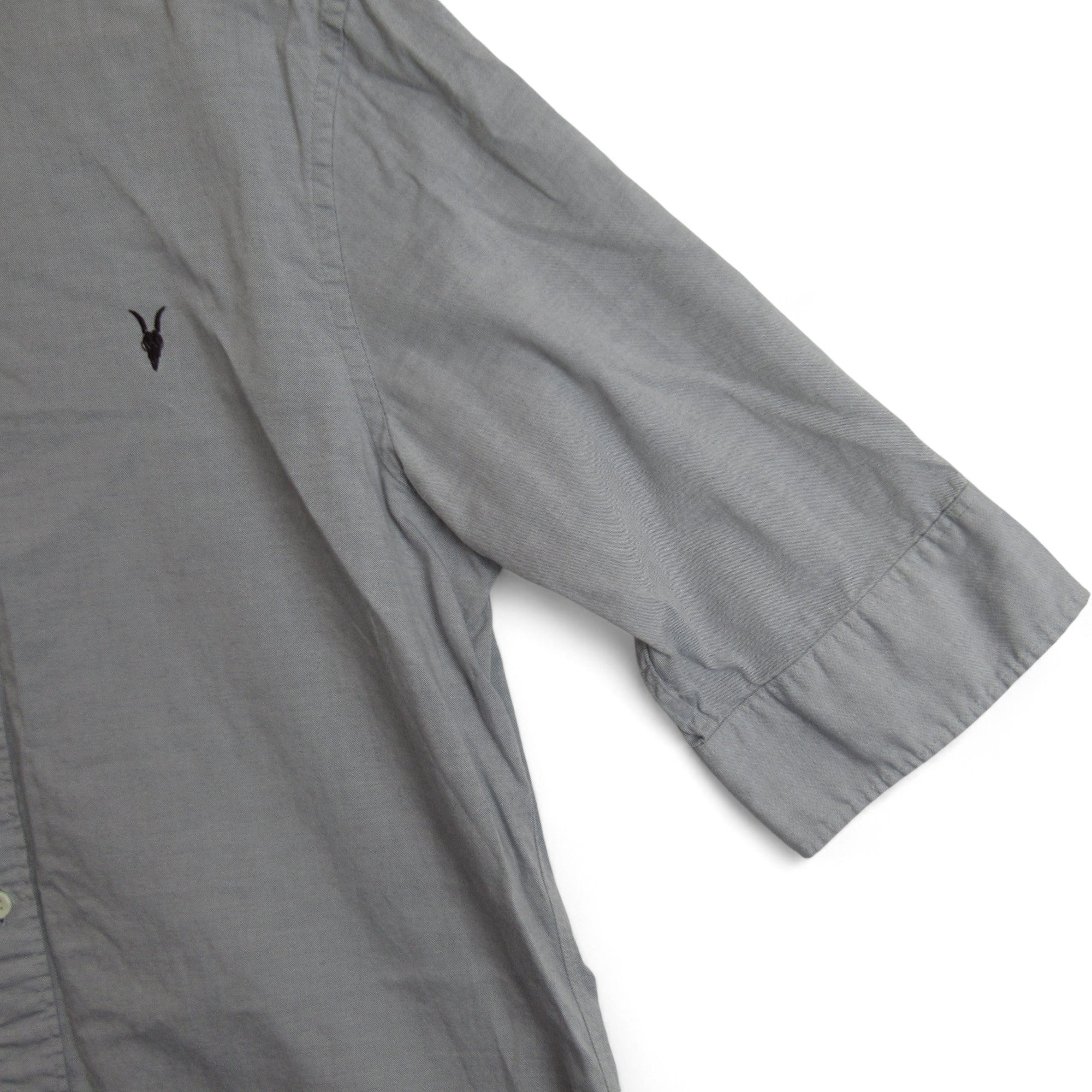 sleeve image for All Saints Small Grey Shirt Cotton Menswear | Preloved