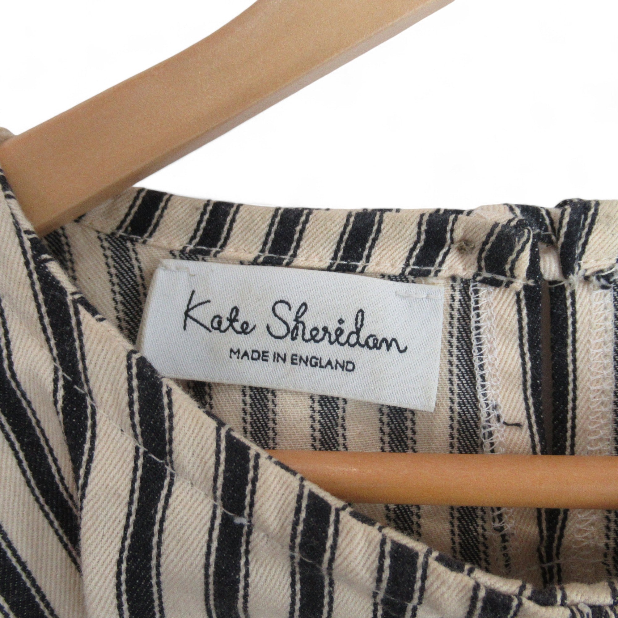 label image for Kate Sheridan Oversized Beige Black Striped Top Womenswear | Preloved 